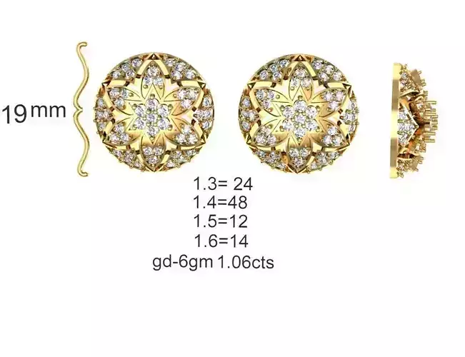 Women Earrings MTL MGX STL OBJ FBX Details