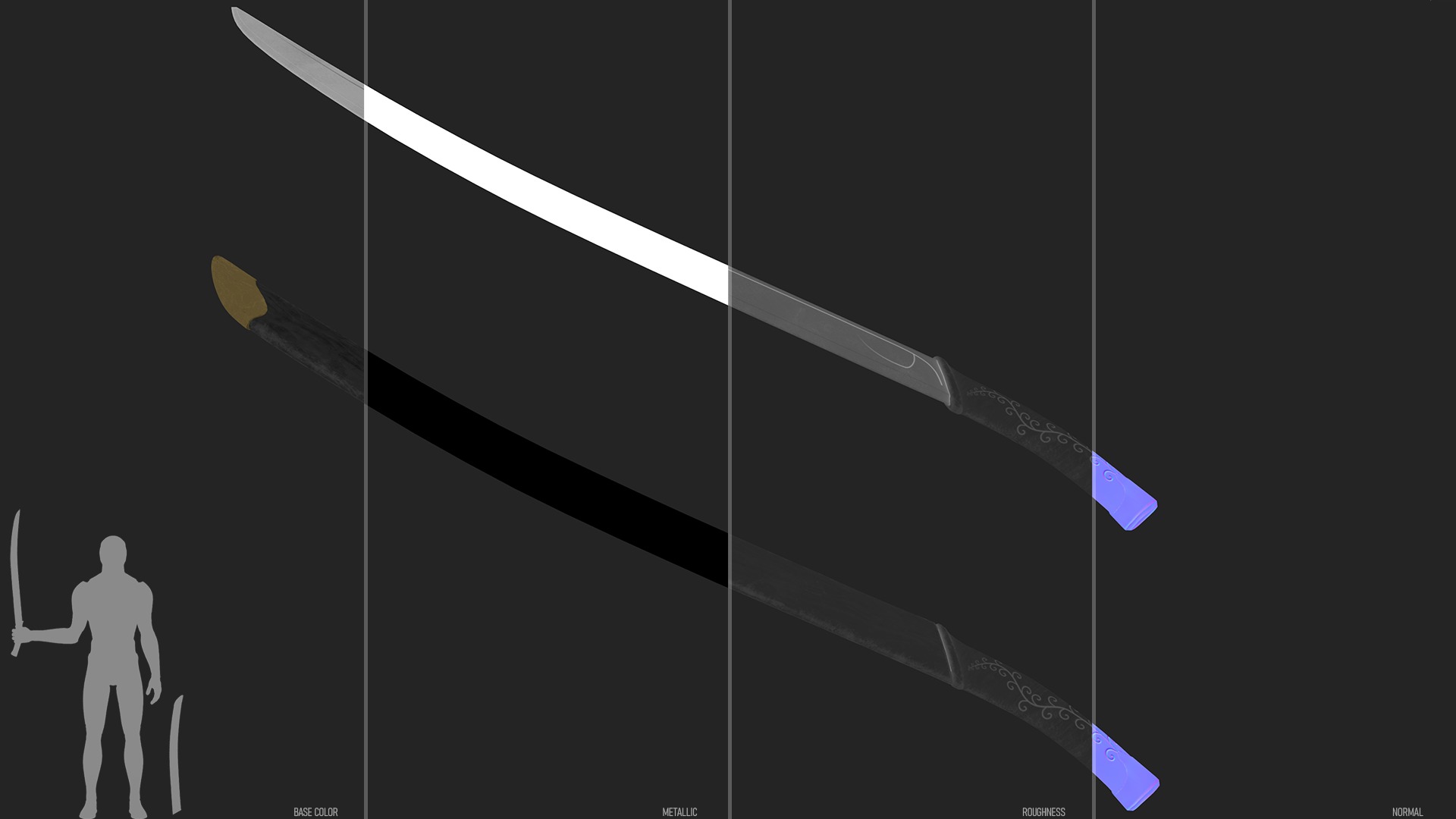 Sword and Scabbard - Elven Low-poly 3D model_3