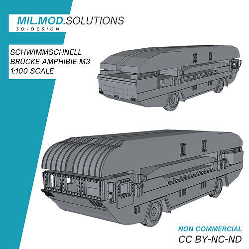 Schwimmschnellbruecke Amphibie M3 der Bundeswehr 3D print model