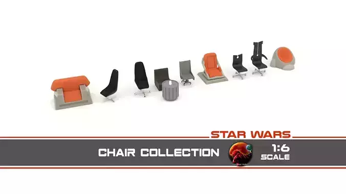 Star Wars Chair collection 1-6 scale Hottoys 