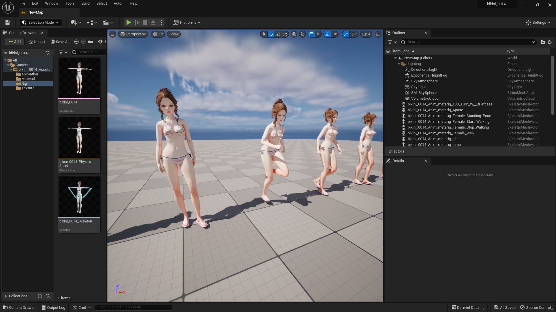 Bikini 0014 - UE5 - Unity - Blender - Animated Low-poly 3D model_8