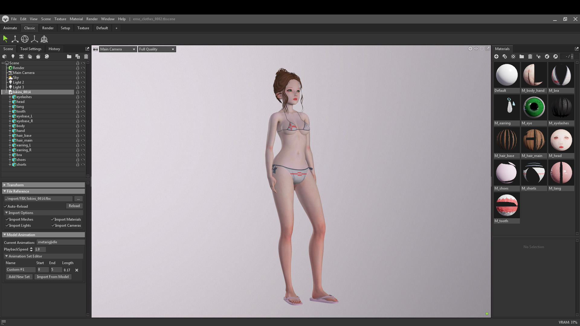 Bikini 0014 - UE5 - Unity - Blender - Animated Low-poly 3D model_10