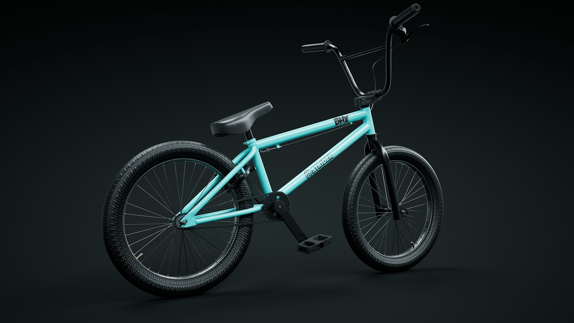  BMX Bicycle 3D model - Low-poly -high Poly 3D model Low-poly 3D model_1
