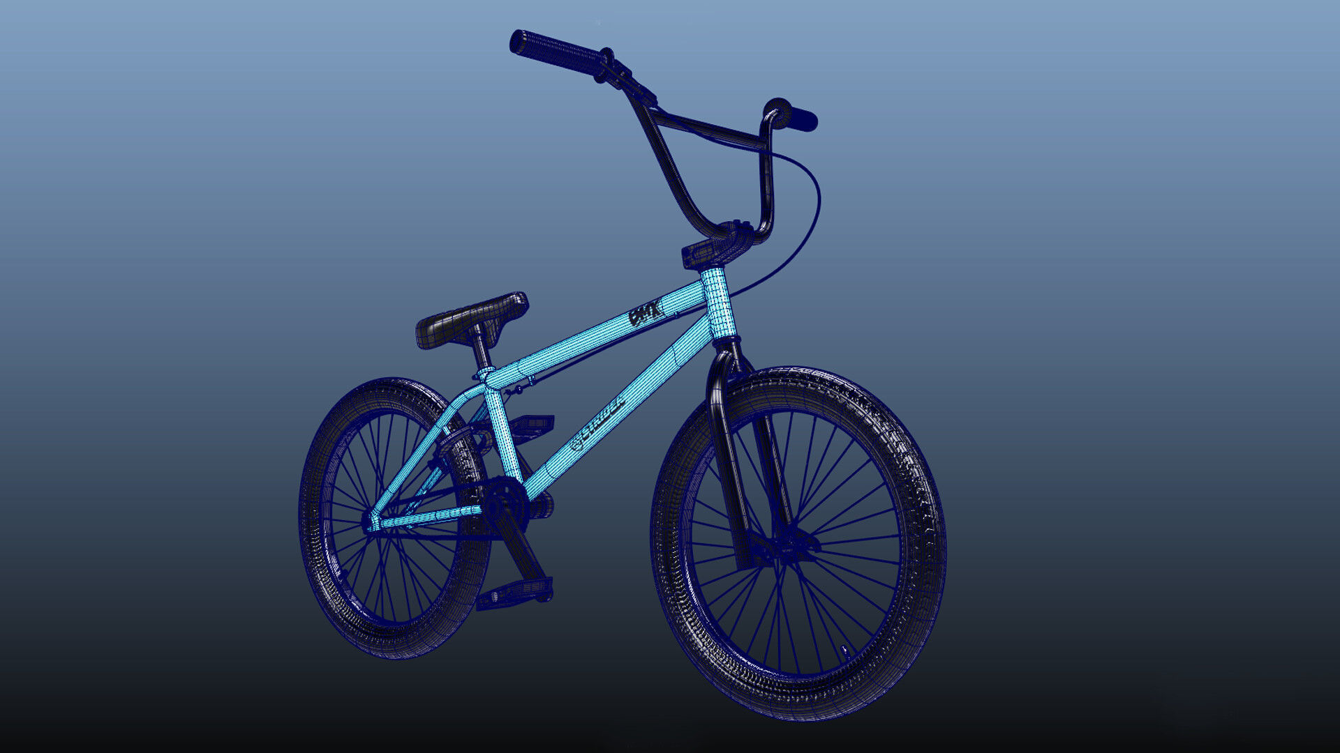  BMX Bicycle 3D model - Low-poly -high Poly 3D model Low-poly 3D model_7