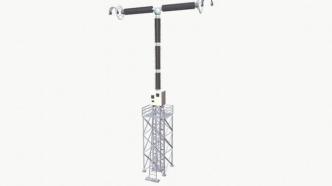 Tower Connect Electric Pole Low-poly 3D model