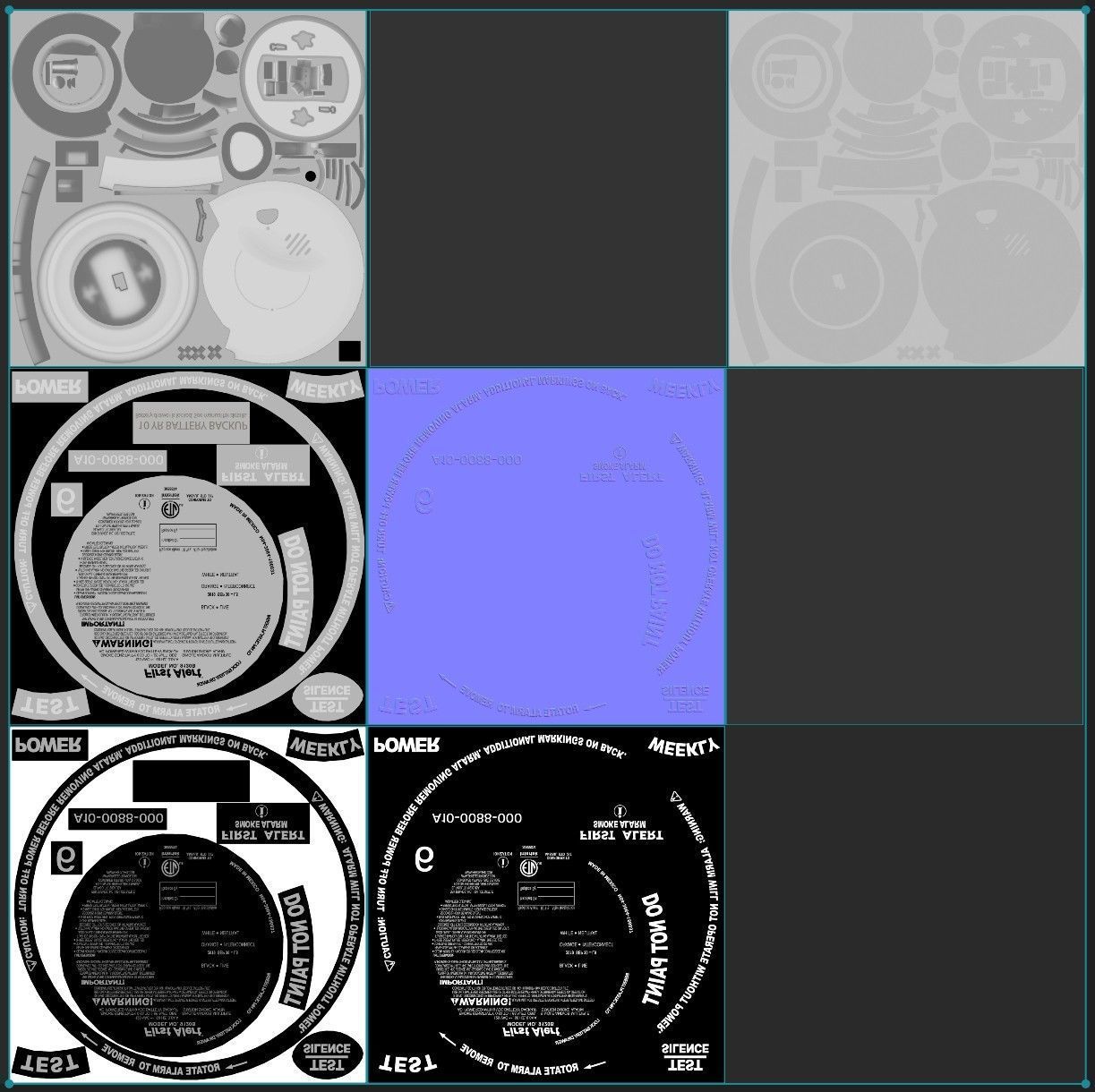 Smoke Detector Low-poly 3D model_21