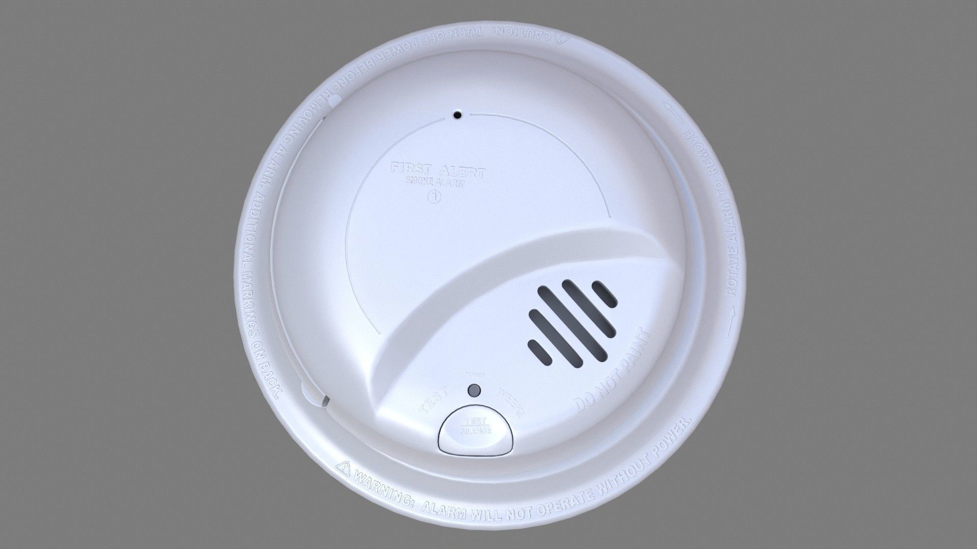 Smoke Detector Low-poly 3D model_6