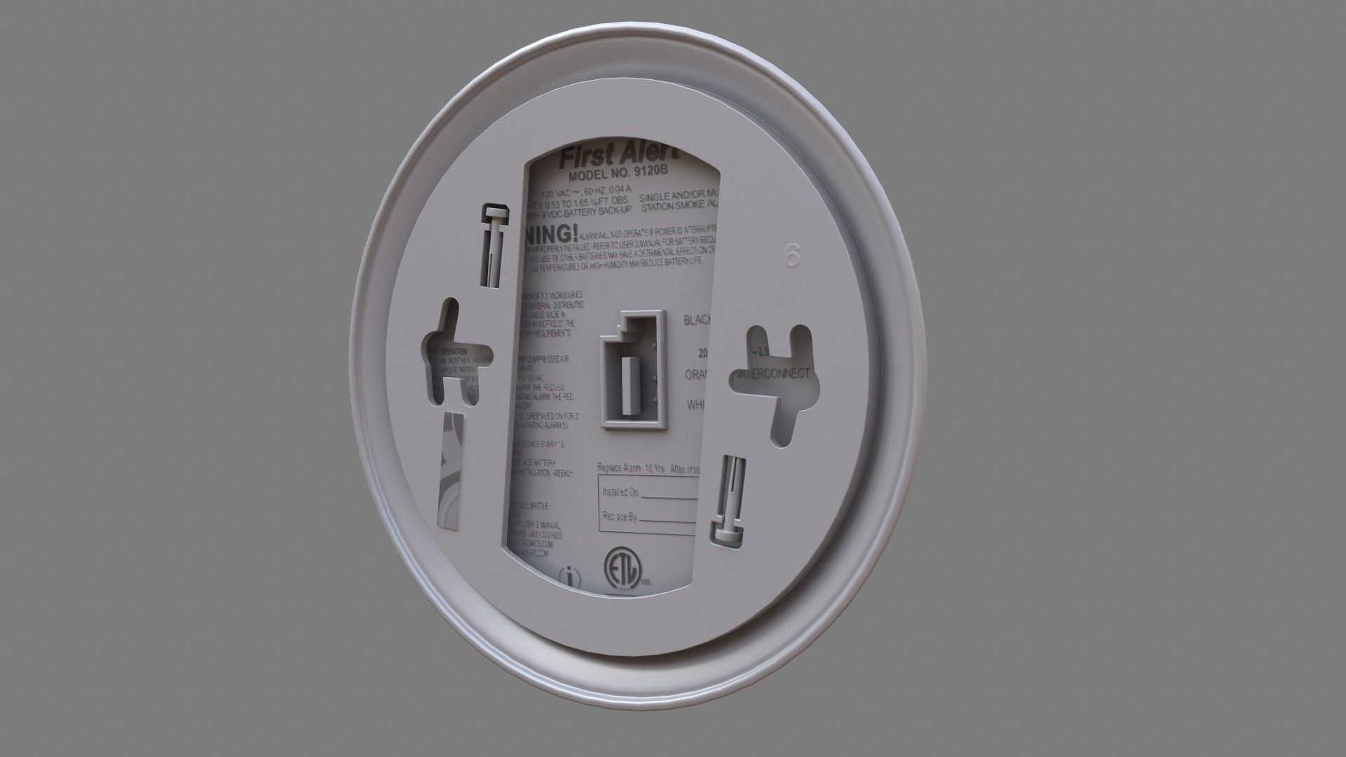 Smoke Detector Low-poly 3D model_3