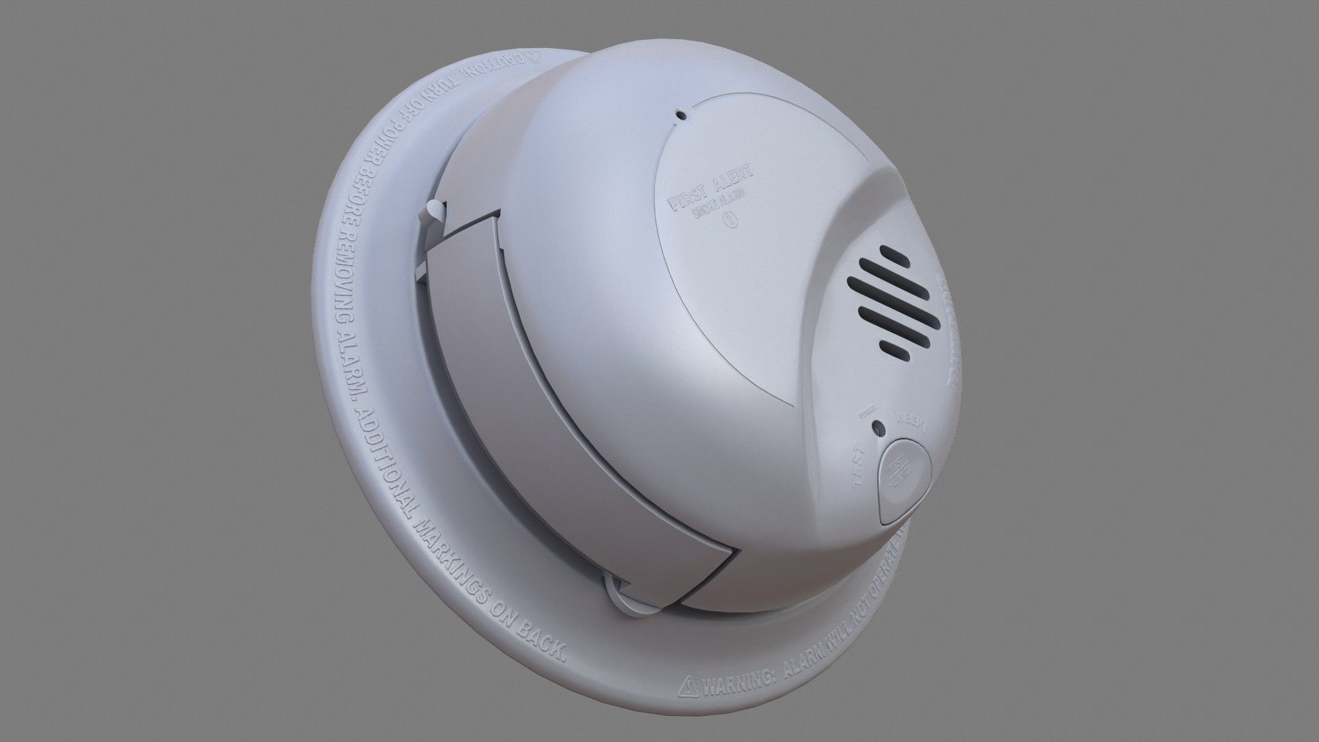 Smoke Detector Low-poly 3D model_8