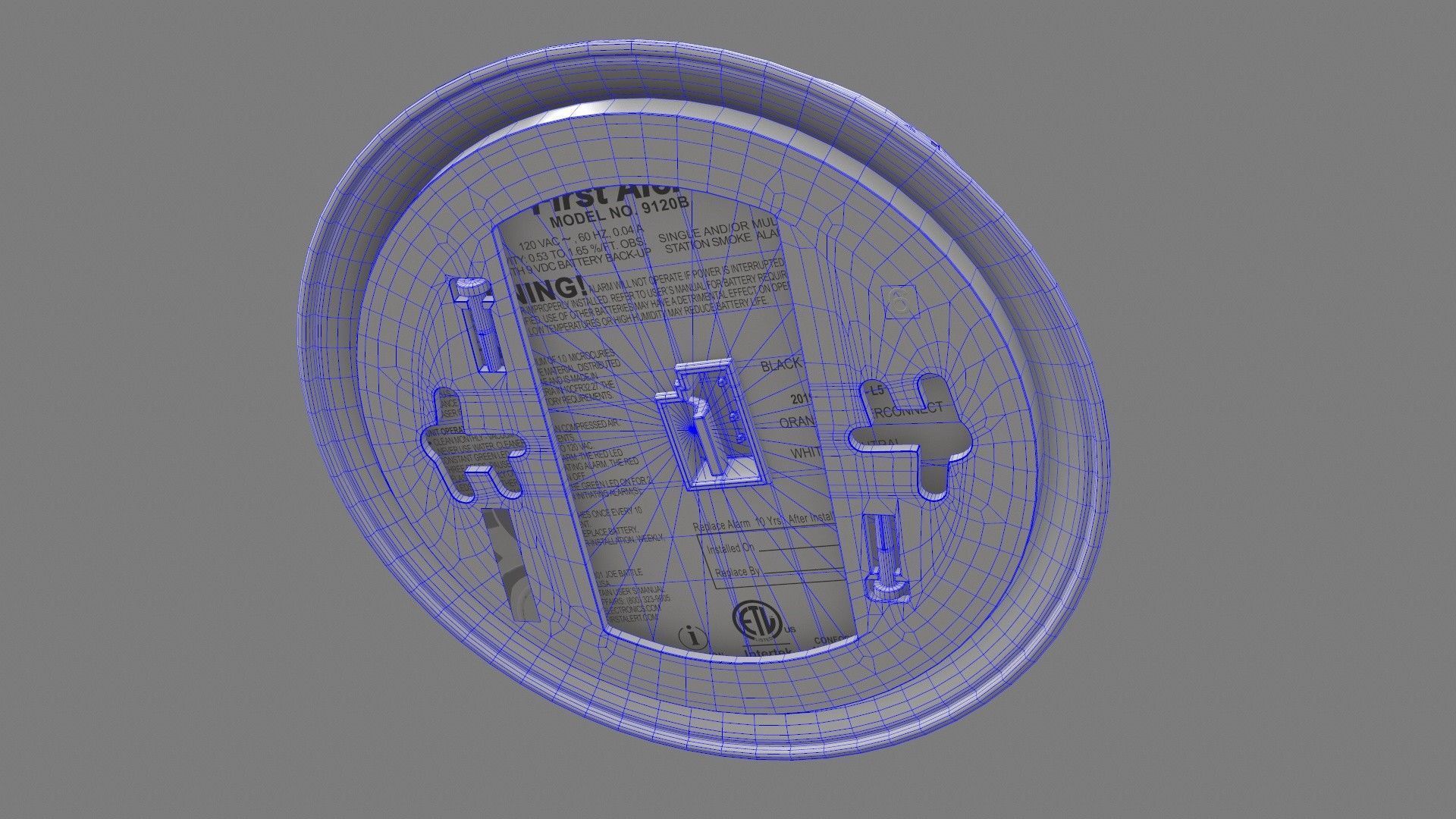 Smoke Detector Low-poly 3D model_14