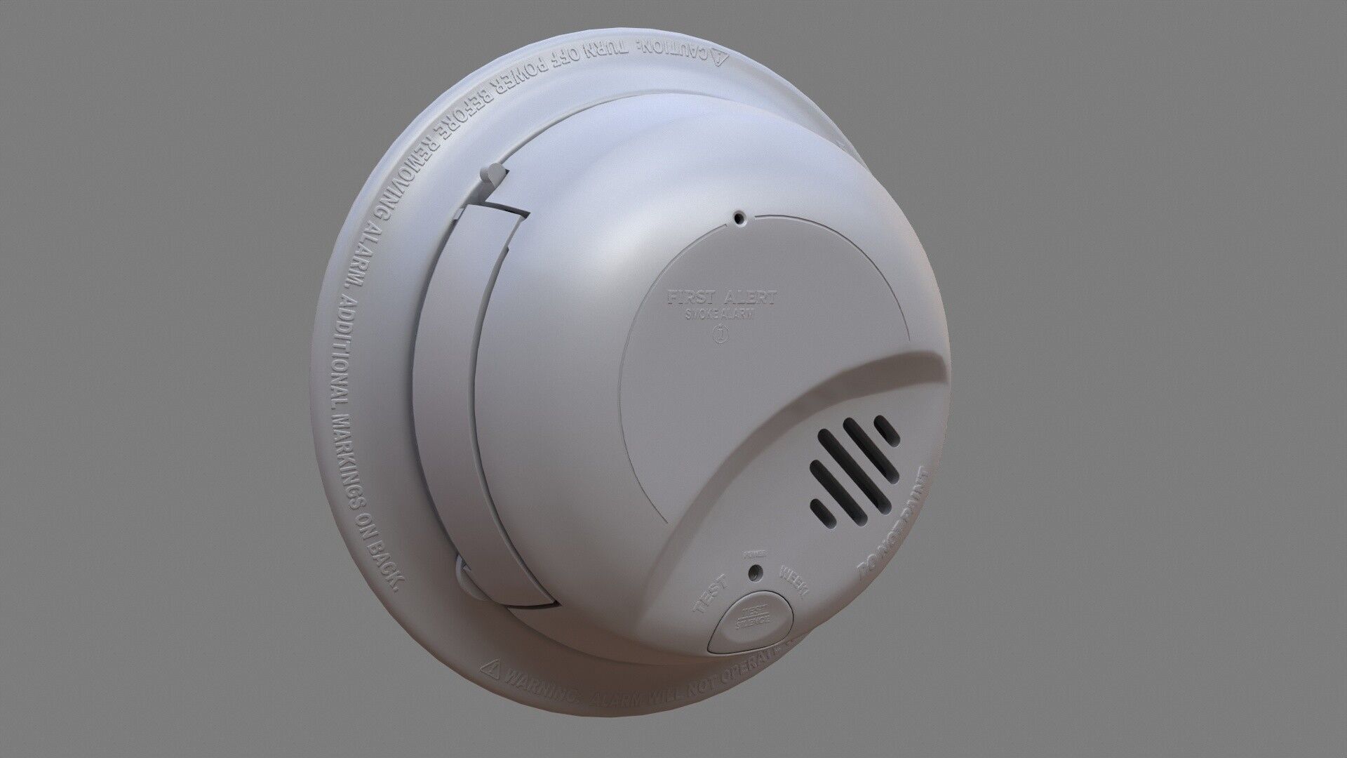 Smoke Detector Low-poly 3D model_2