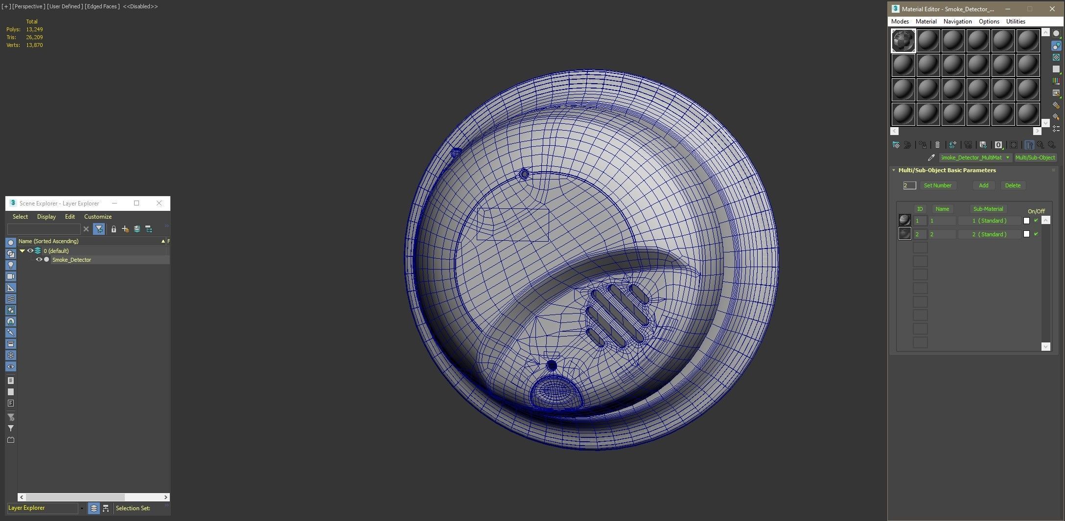 Smoke Detector Low-poly 3D model_22