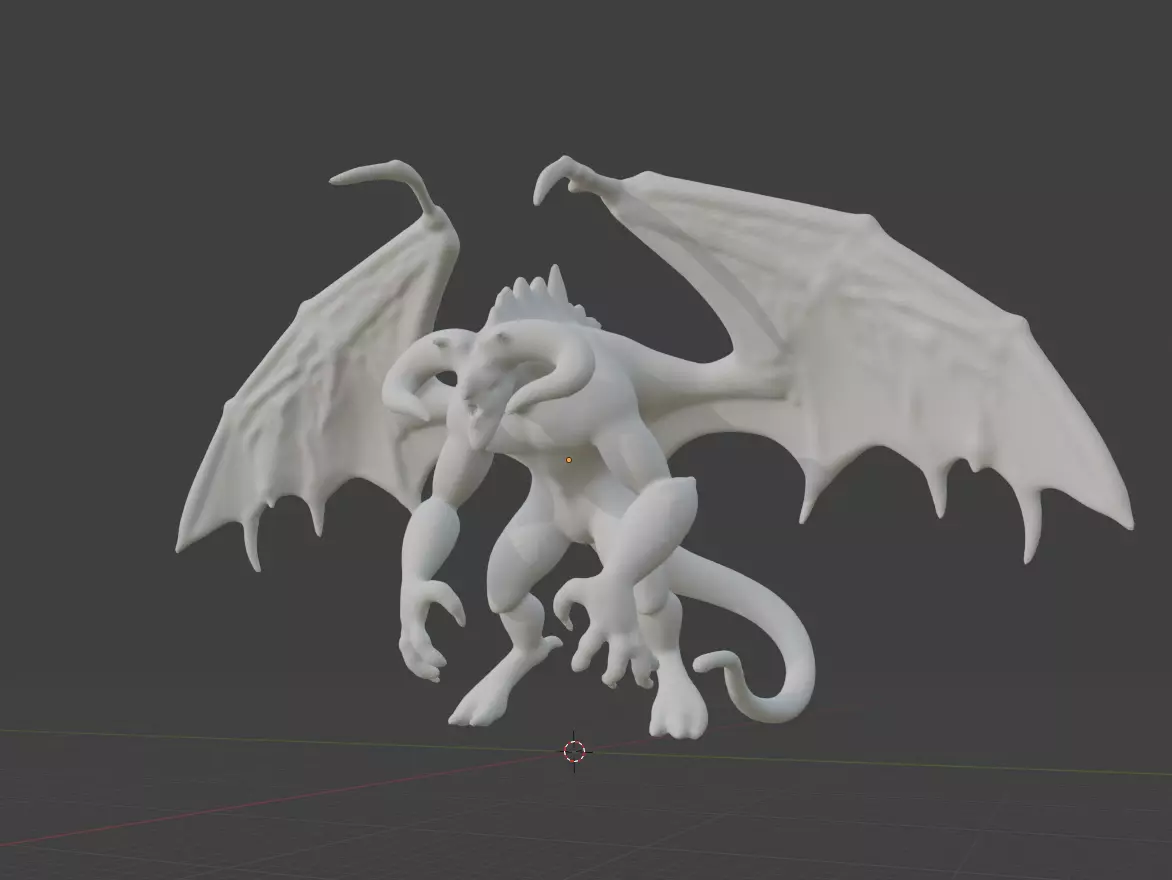 Ready 3D Print Lowpoly Balrog Blender Free 3D print model