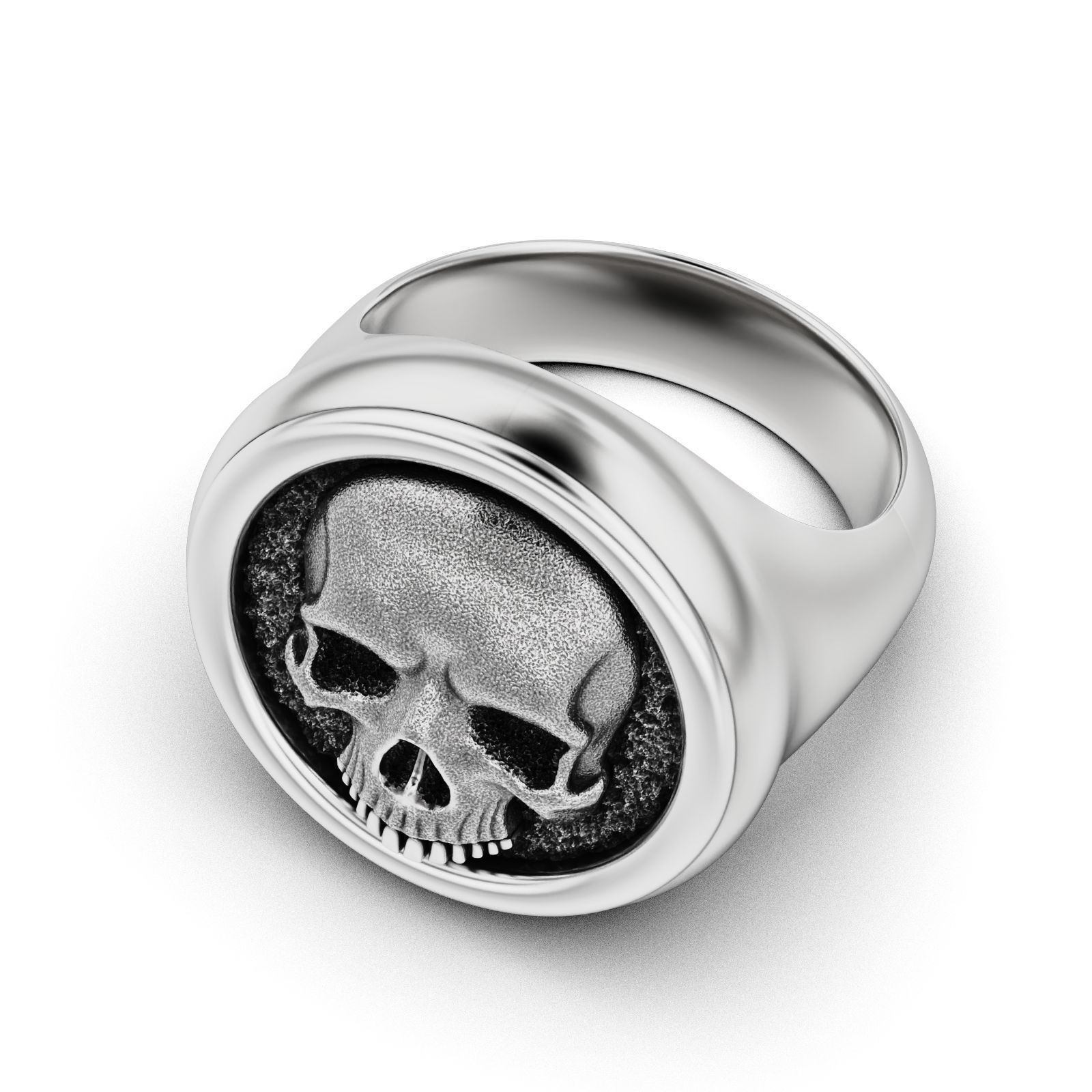 Skull Signet Ring 3D print model_4