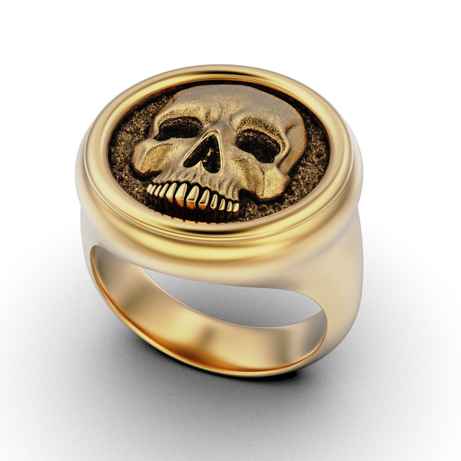 Skull Signet Ring 3D print model_13
