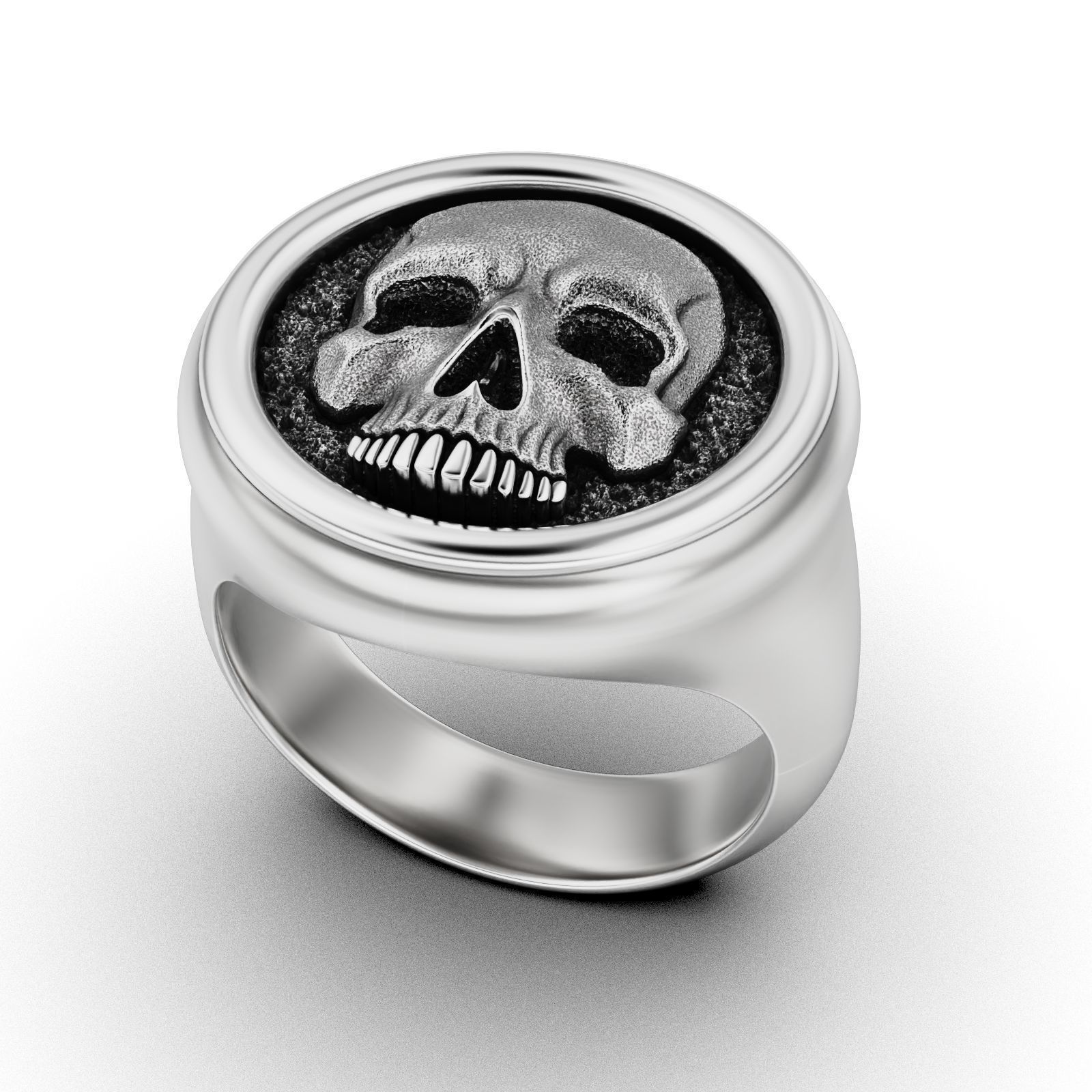 Skull Signet Ring 3D print model_2