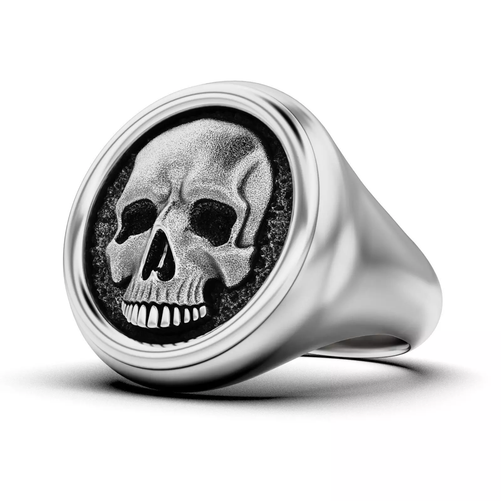 Skull Signet Ring 3D print model_0