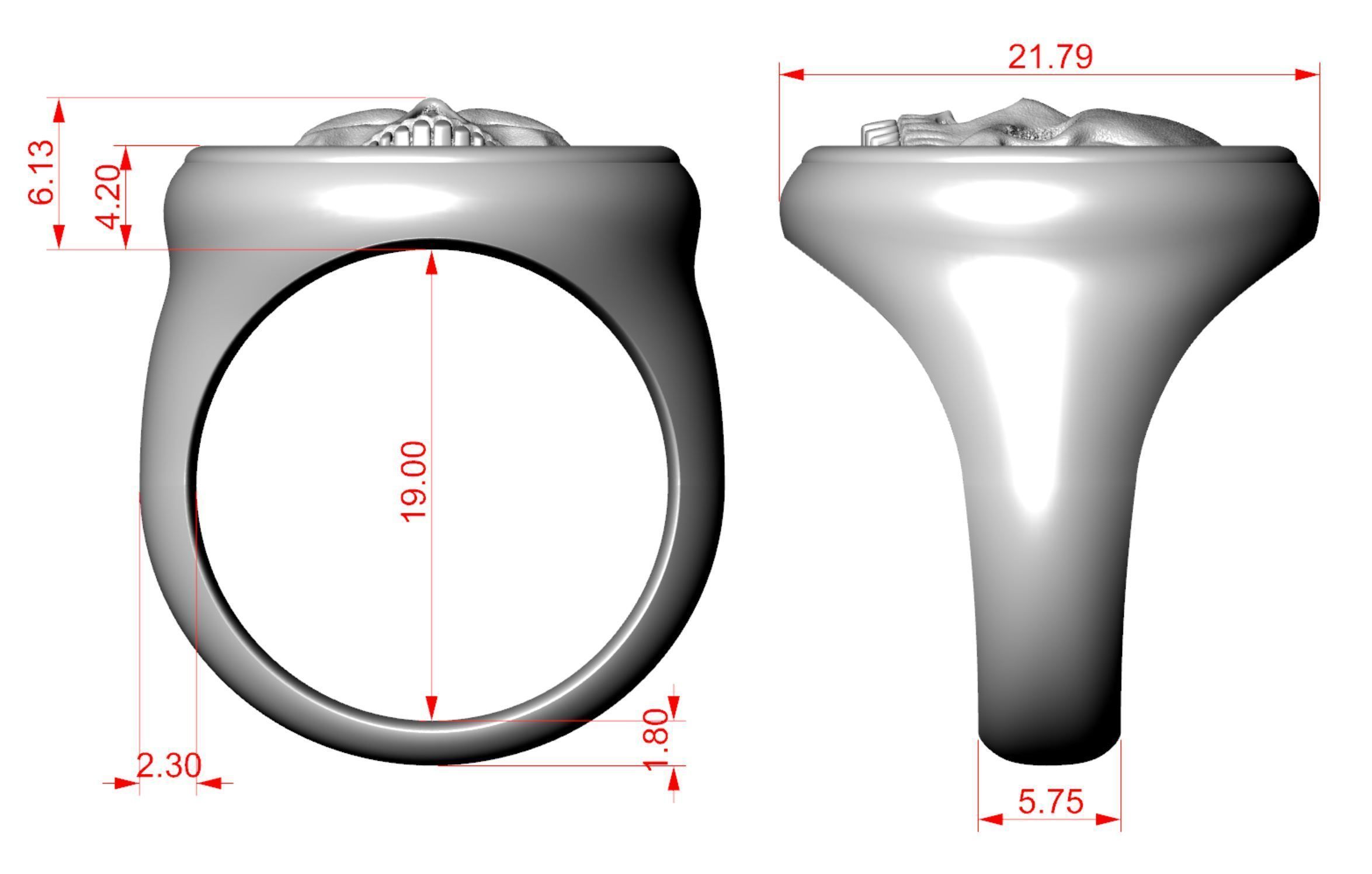 Skull Signet Ring 3D print model_10