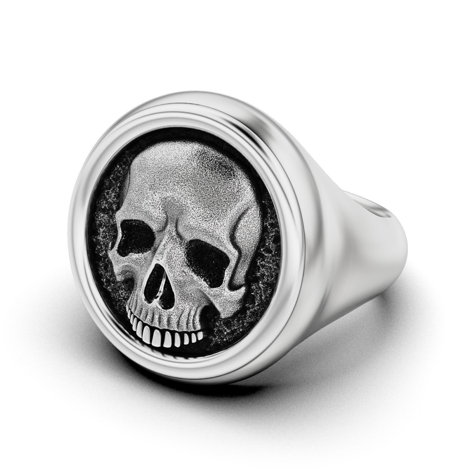 Skull Signet Ring 3D print model_1