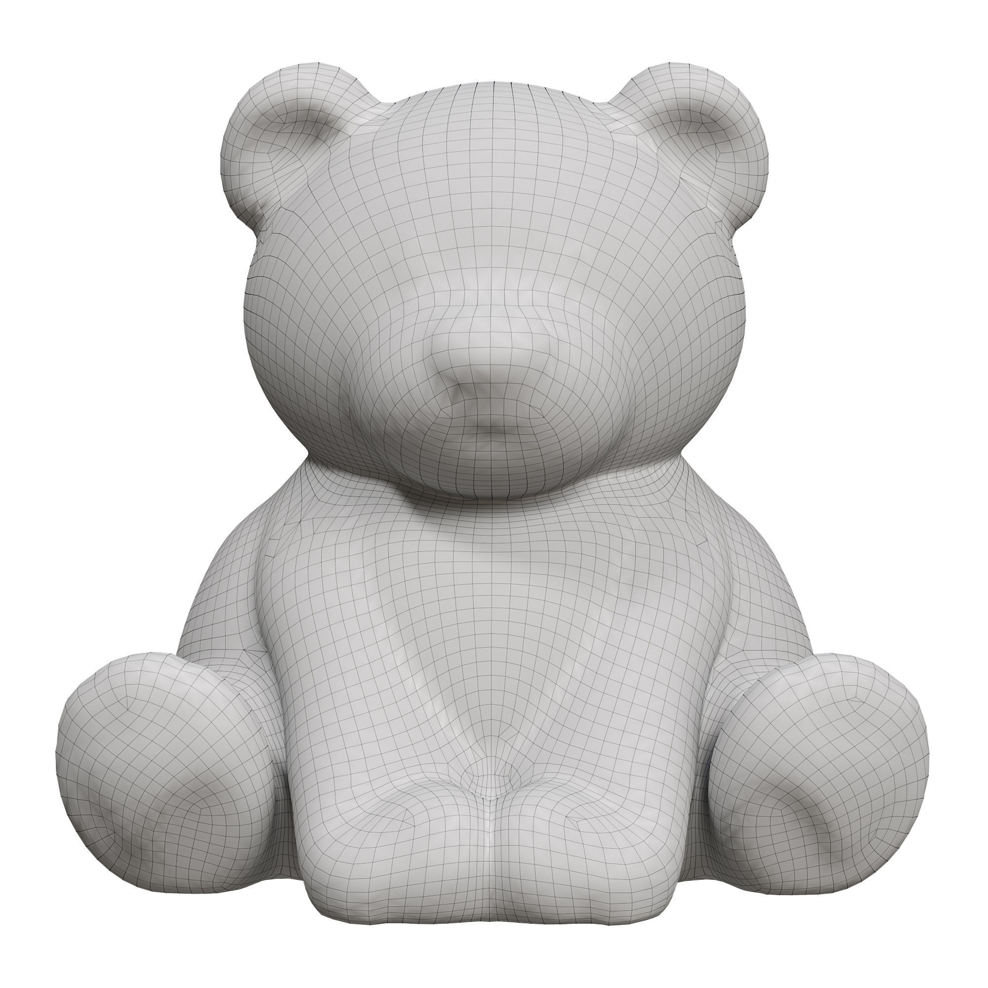 Teddy Bear Sculpture 3D model_2