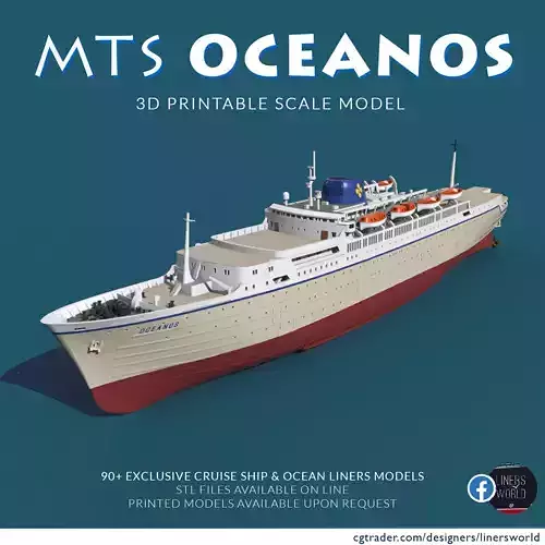 MTS OCEANOS cruise ship which sank in 1991 print ready model