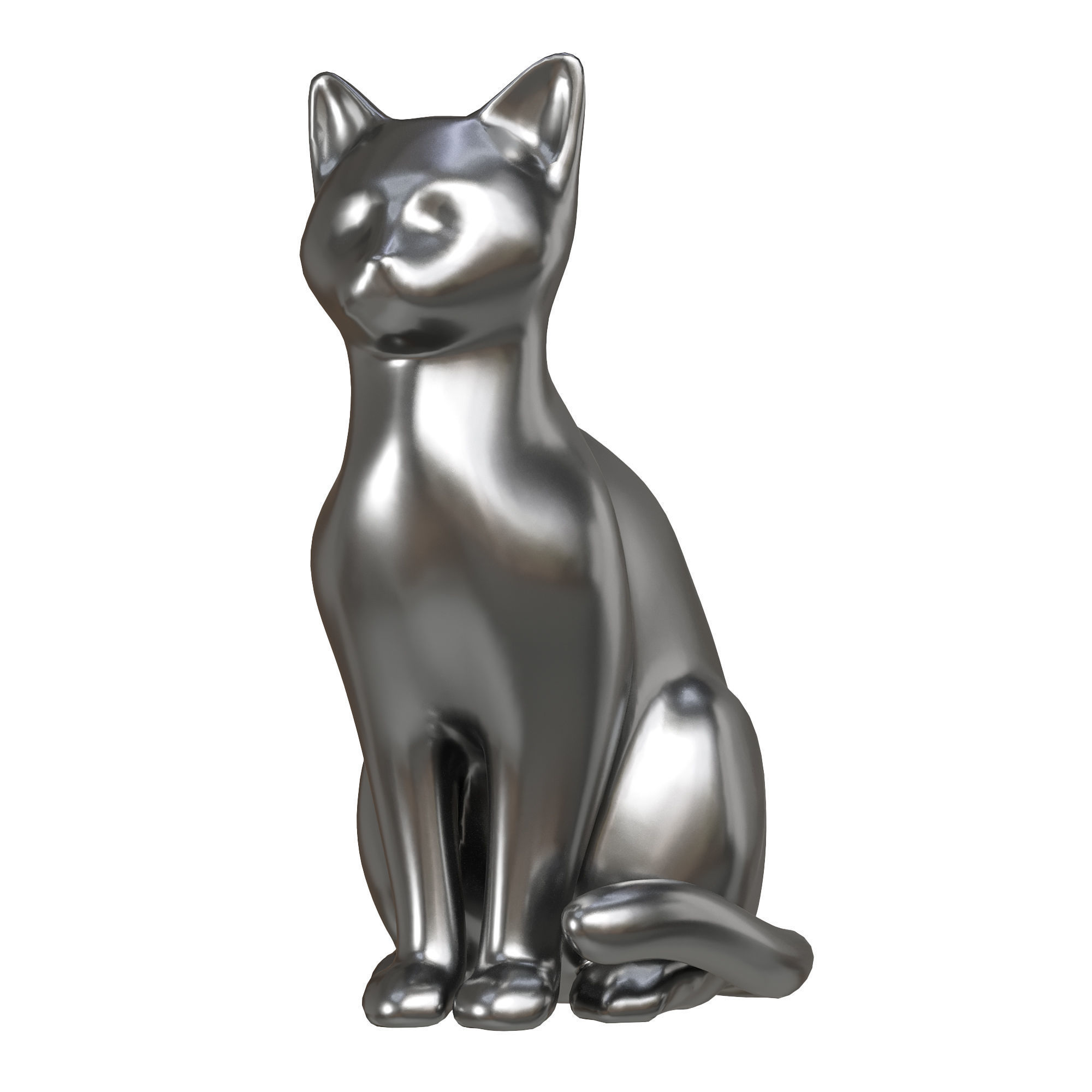 Cat Sculpture  3D model_3