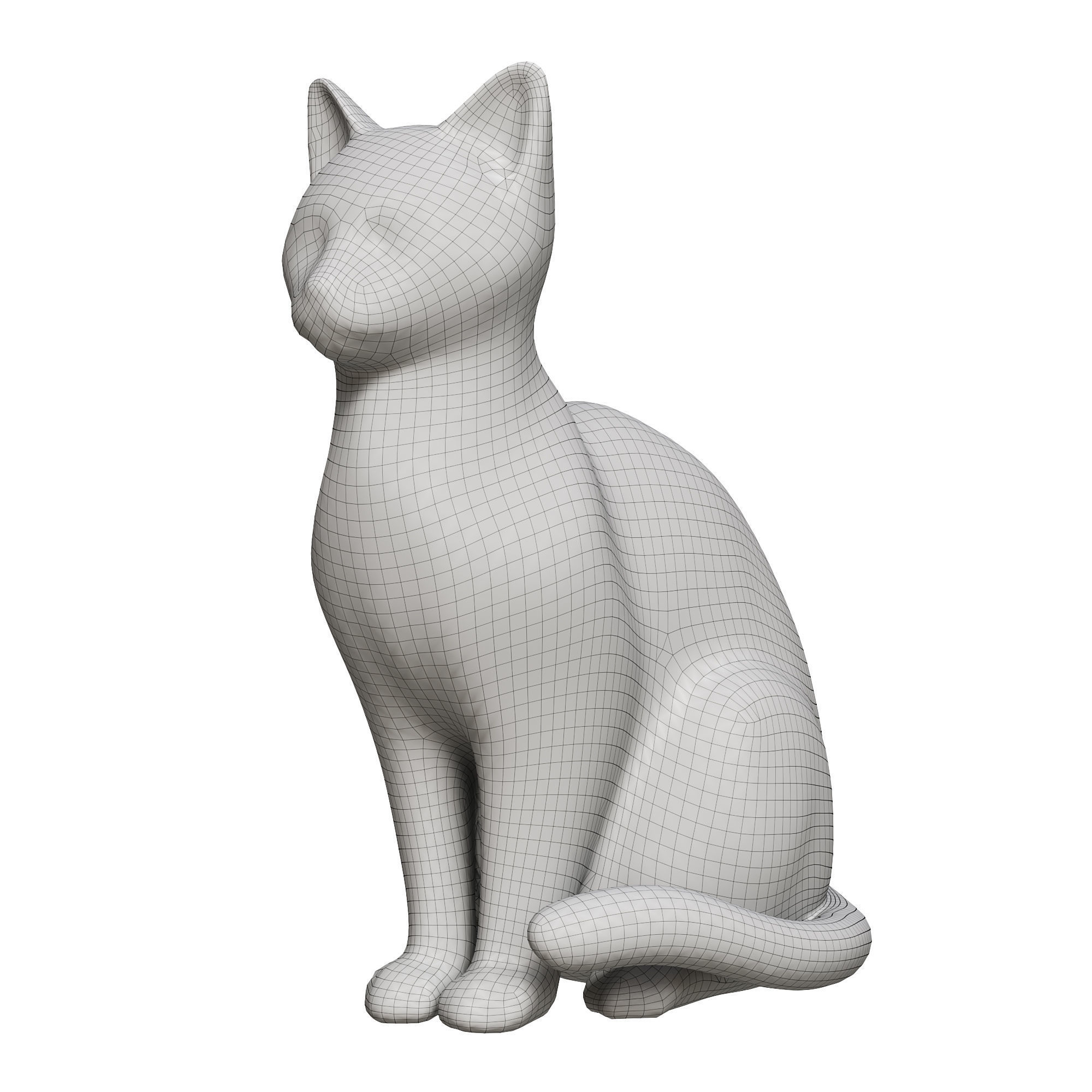 Cat Sculpture  3D model_4