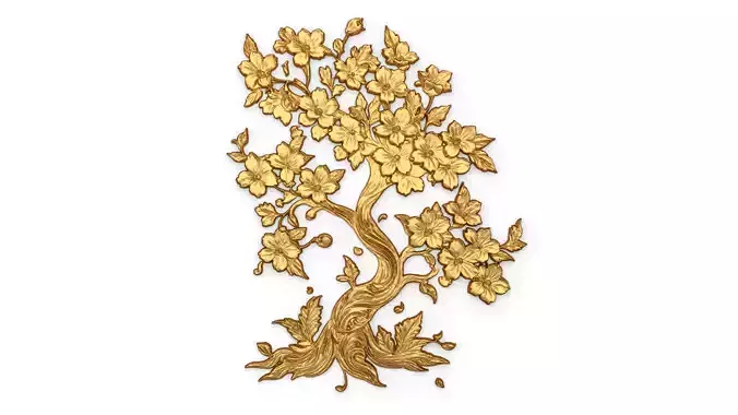 decor set wall panel wall tree relief mural CNC 50