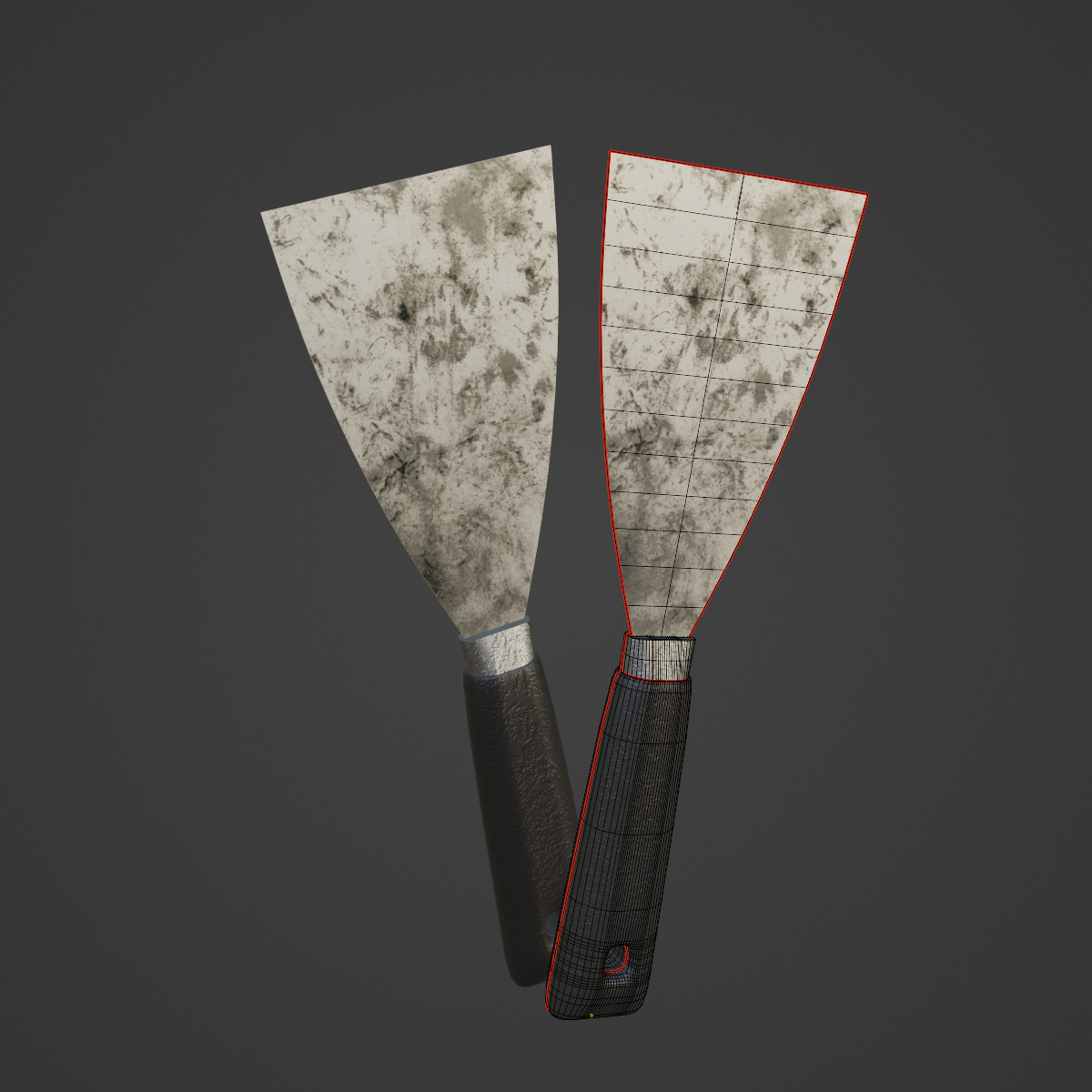 Industrial Spatula 04  Low-poly 3D model_7