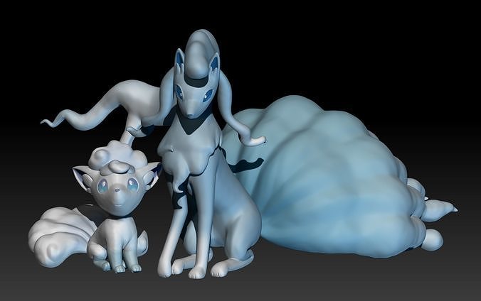 Pokemon Alolan Vulpix Ninetales 3D print model