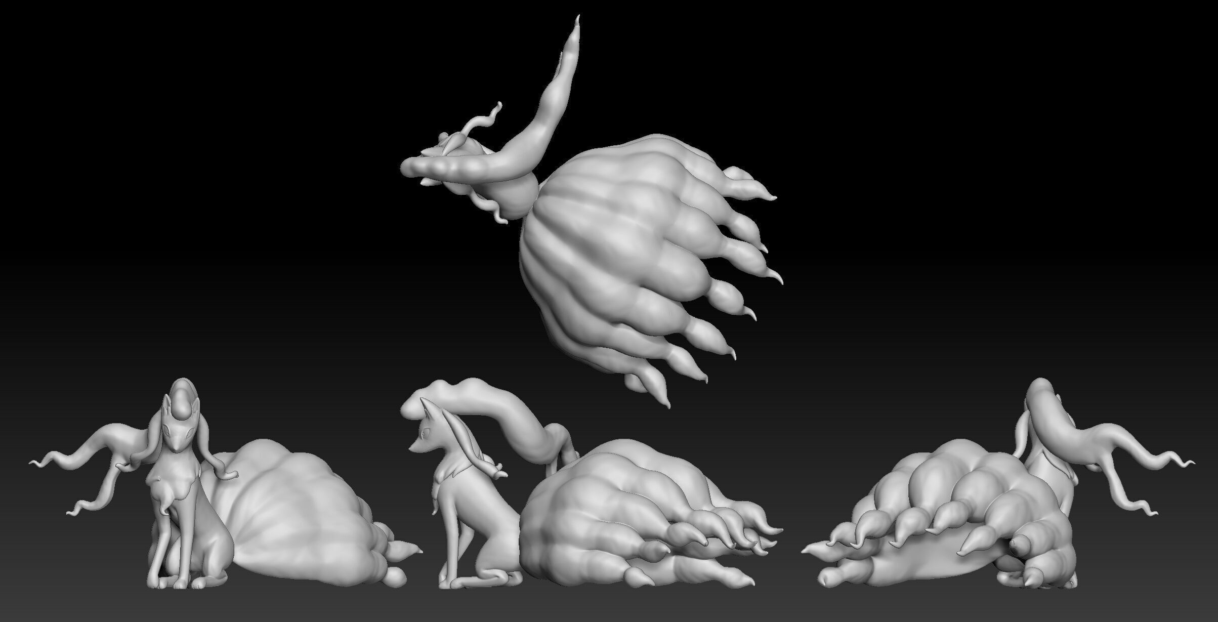 Pokemon Alolan Vulpix Ninetales 3D print model_2