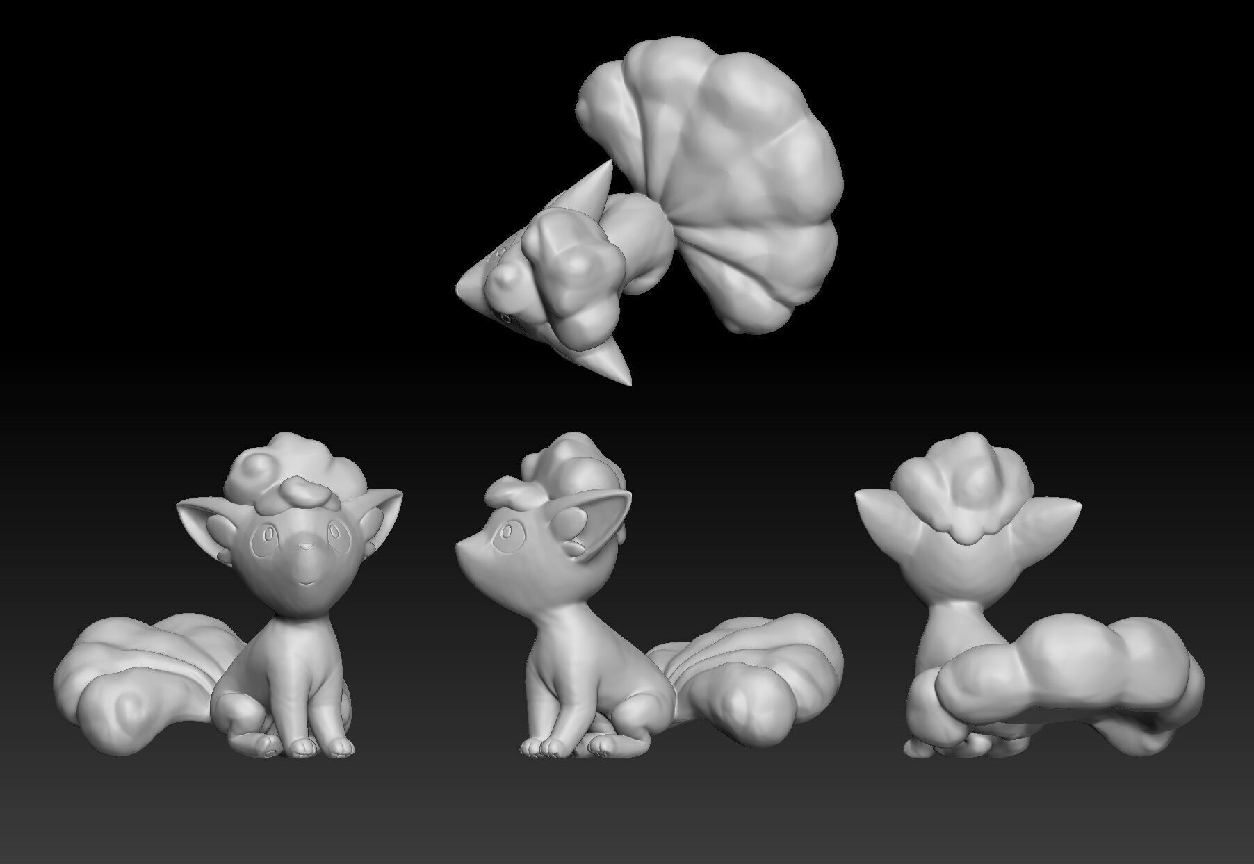 Pokemon Alolan Vulpix Ninetales 3D print model_1