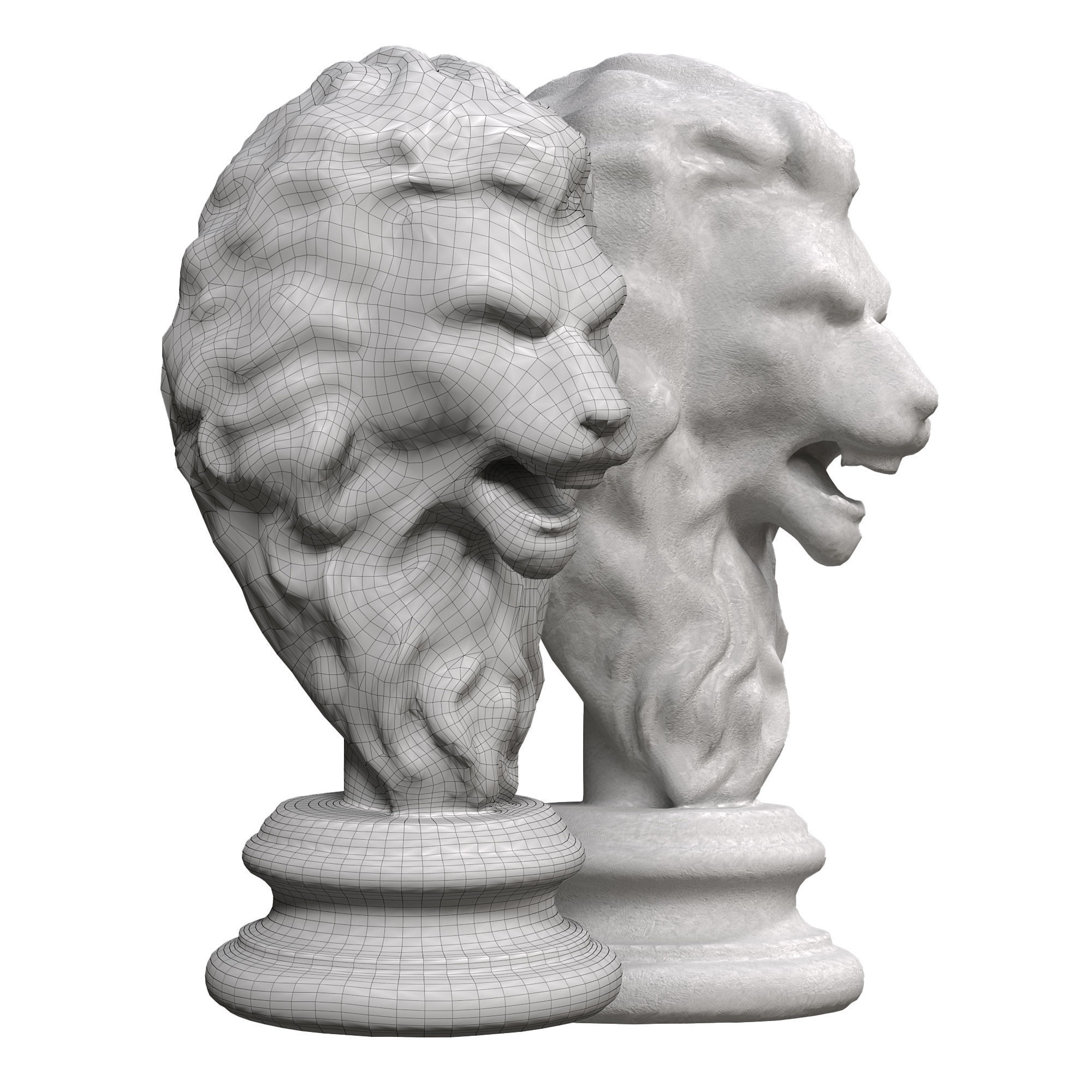 Grand Sculpture Lion 3D model_2