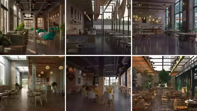 Vol 6 Collection of Coffeeshops and Restaurants 3D model