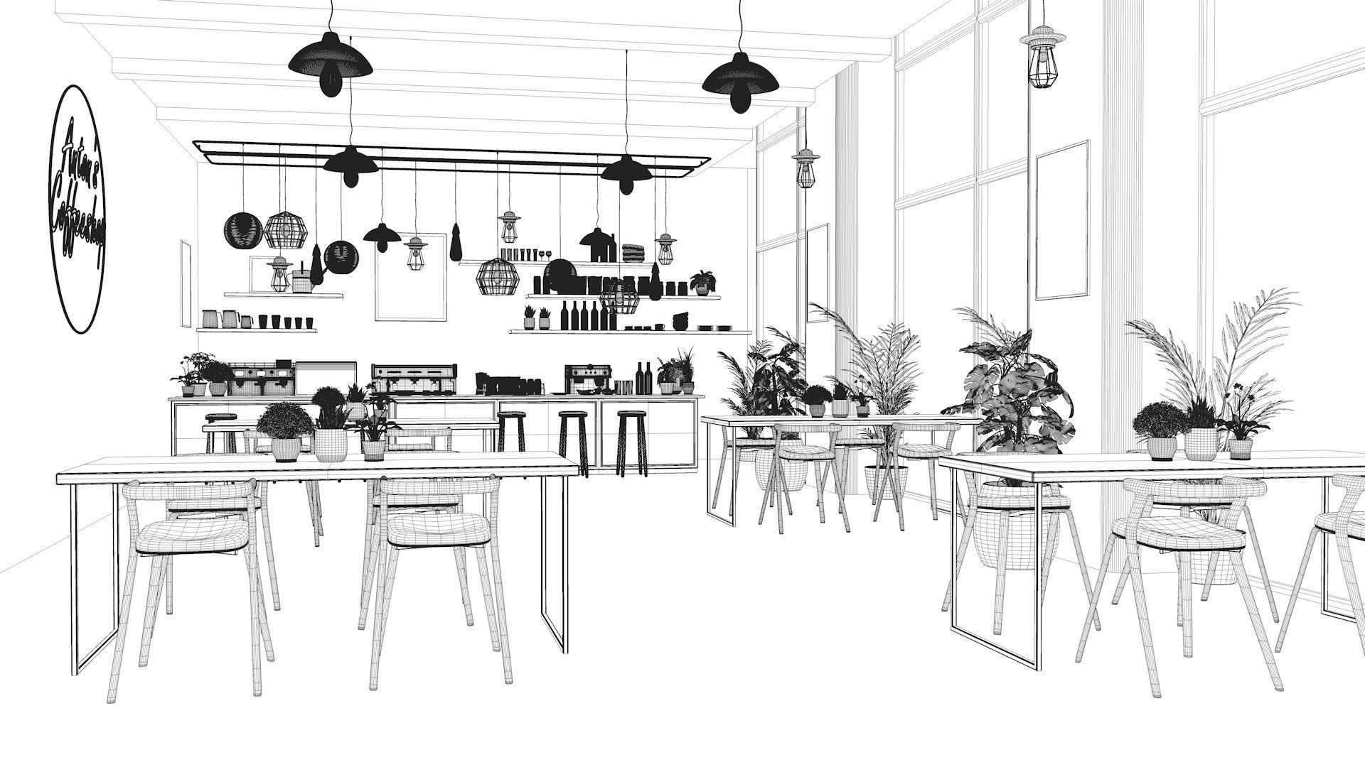 Vol 6 Collection of Coffeeshops and Restaurants 3D model_53