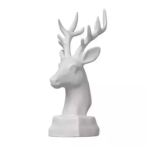 Sculpture Ceramic Deer Head 3D model