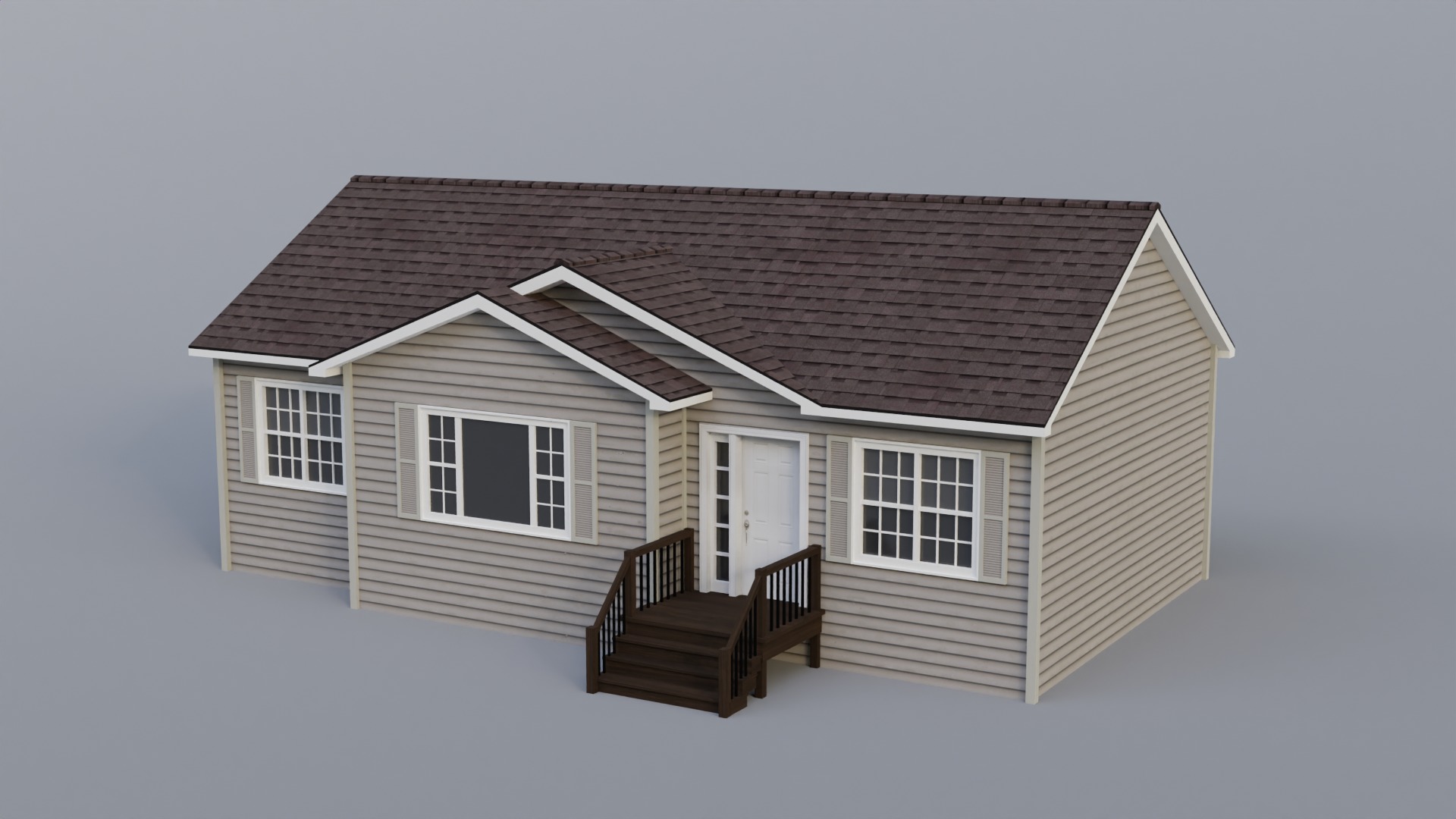 Low Poly house 19 Low-poly 3D model_1