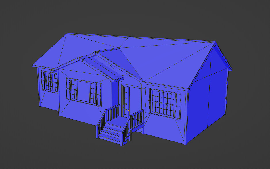 Low Poly house 19 Low-poly 3D model_8