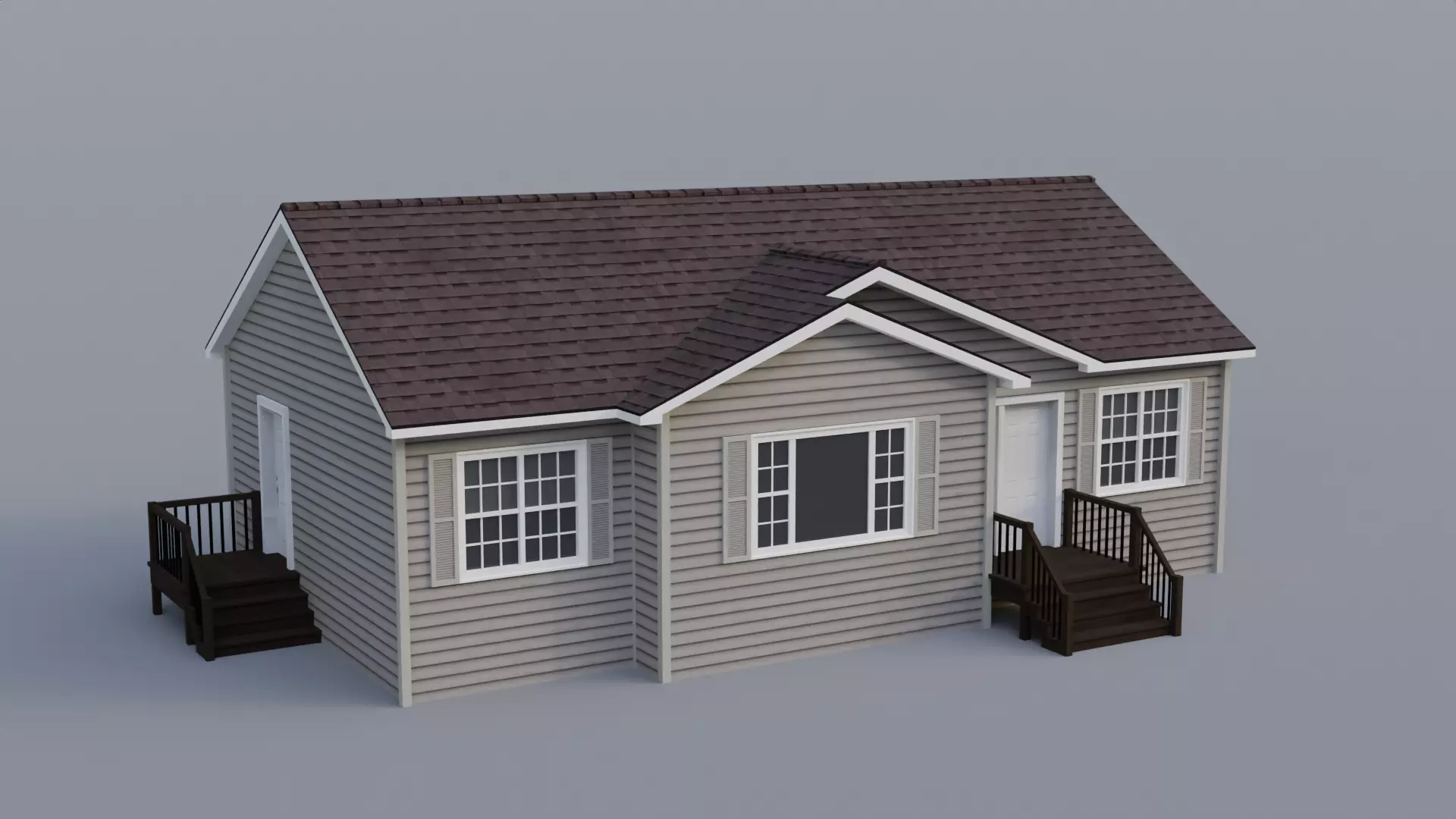 Low Poly house 19 Low-poly 3D model_0