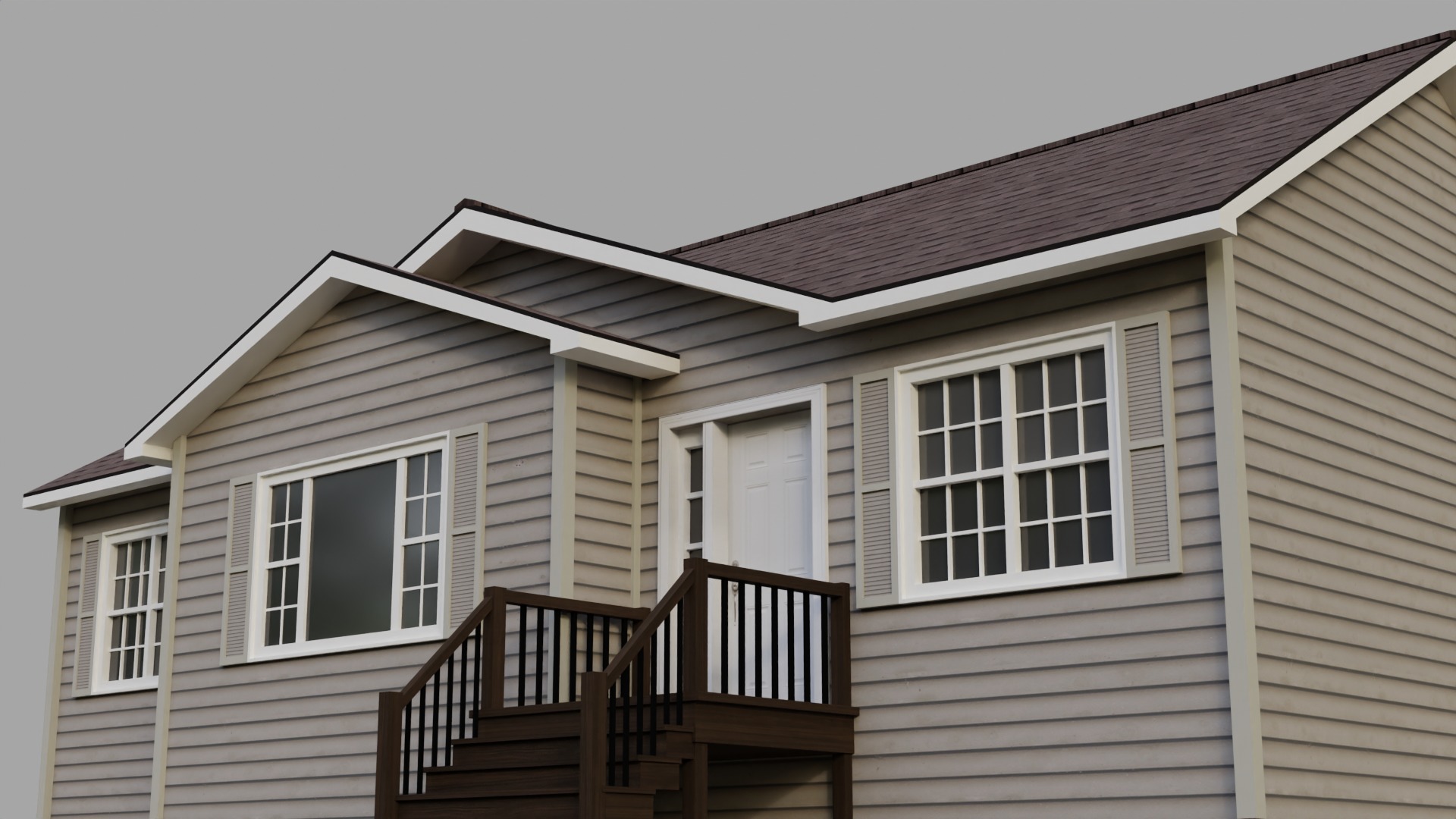 Low Poly house 19 Low-poly 3D model_3