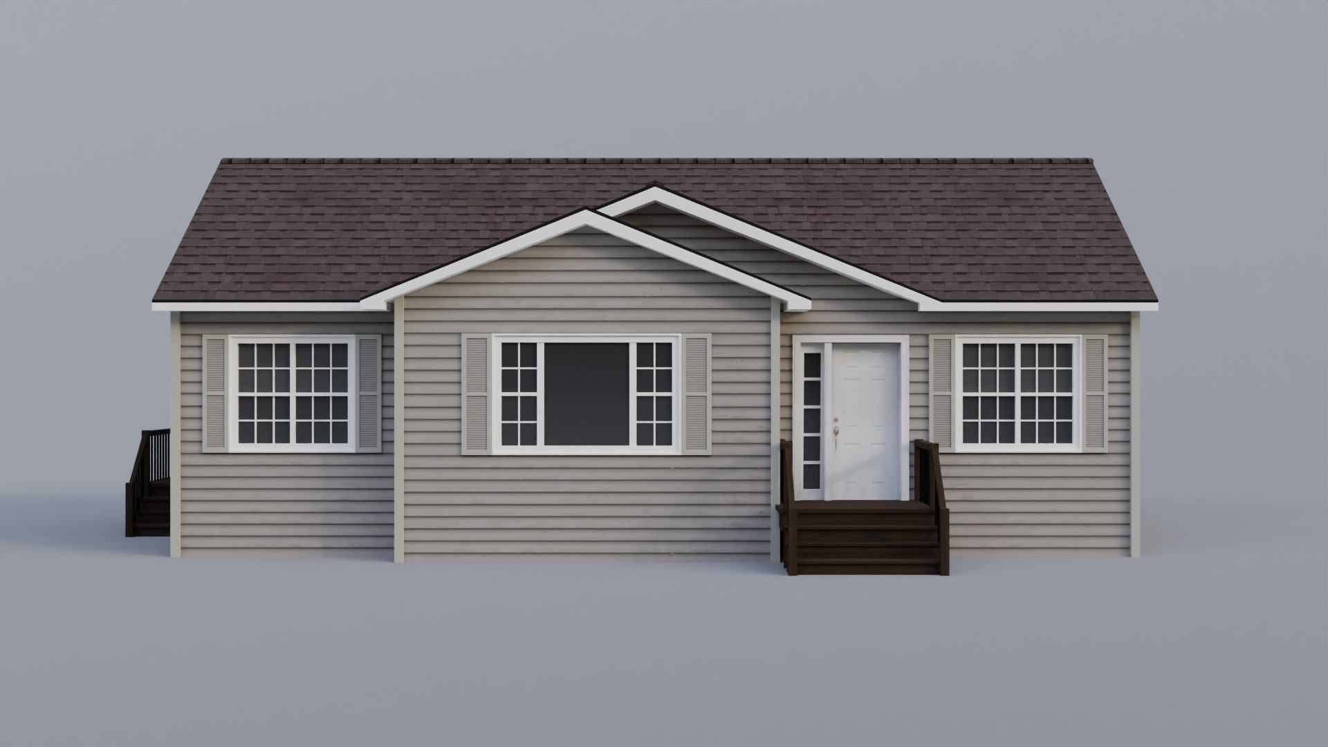 Low Poly house 19 Low-poly 3D model_2