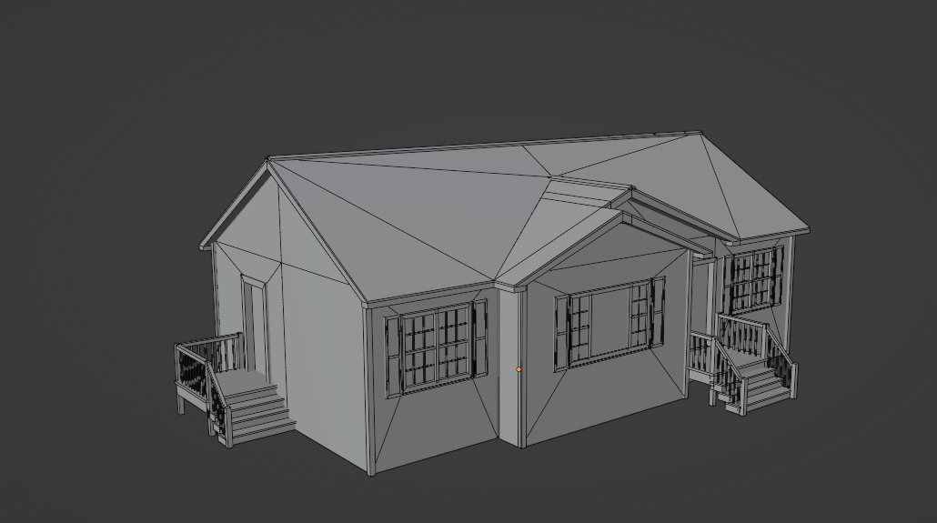 Low Poly house 19 Low-poly 3D model_9