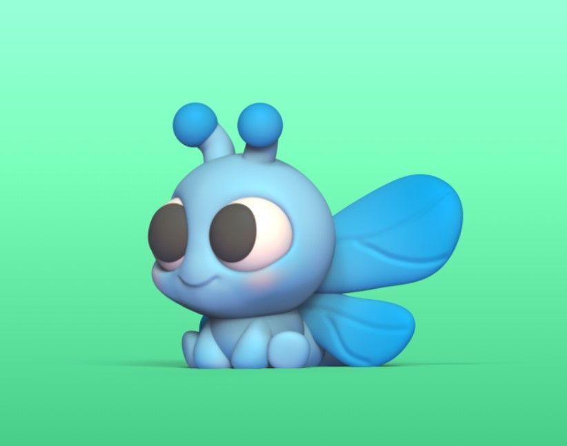 Sitting Dragonfly 3D print model_2