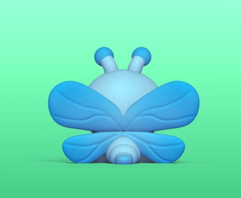 Sitting Dragonfly 3D print model_4
