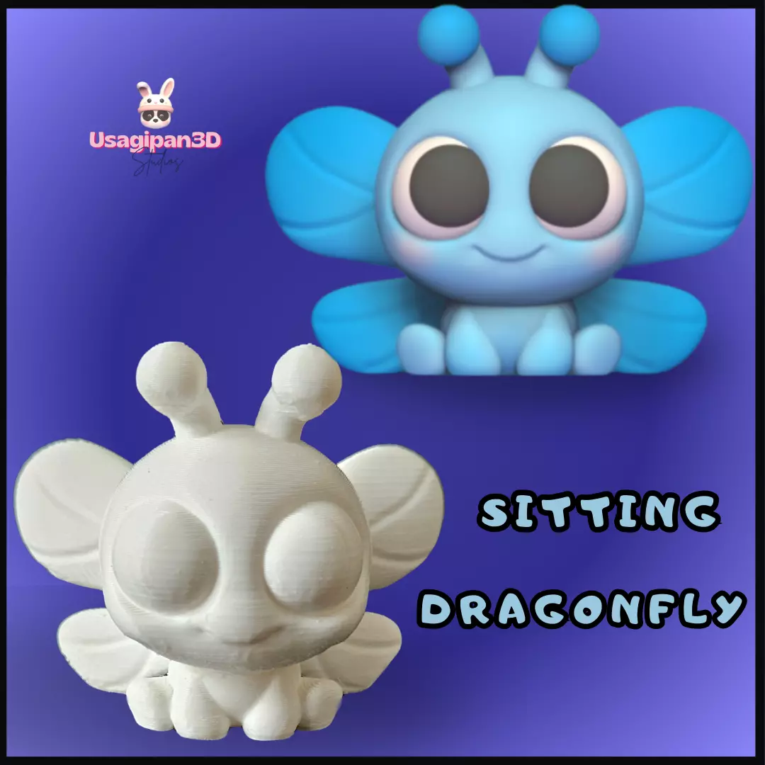 Sitting Dragonfly 3D print model_0