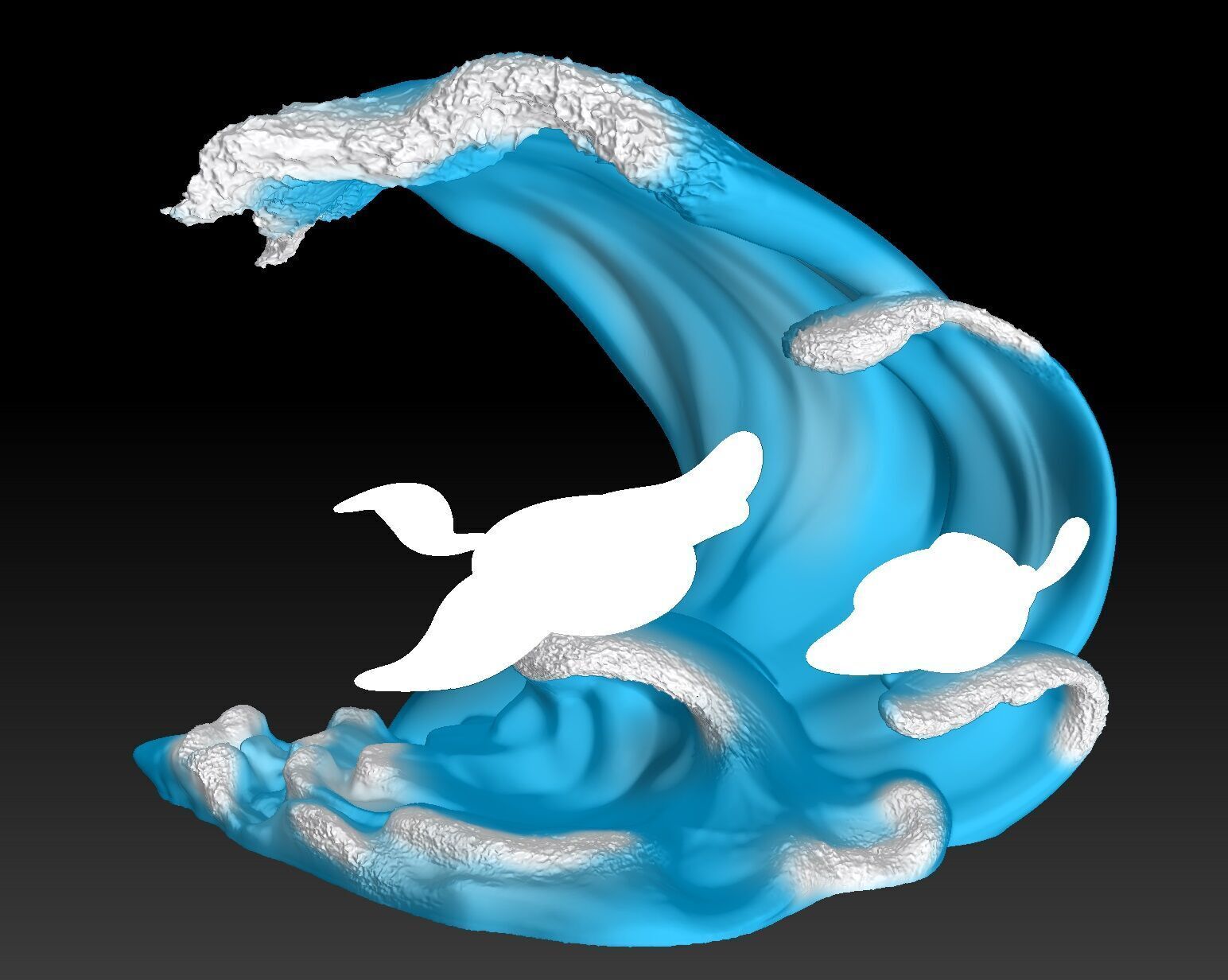 Pokemon Diorama Ocean Waves 3D print model_1