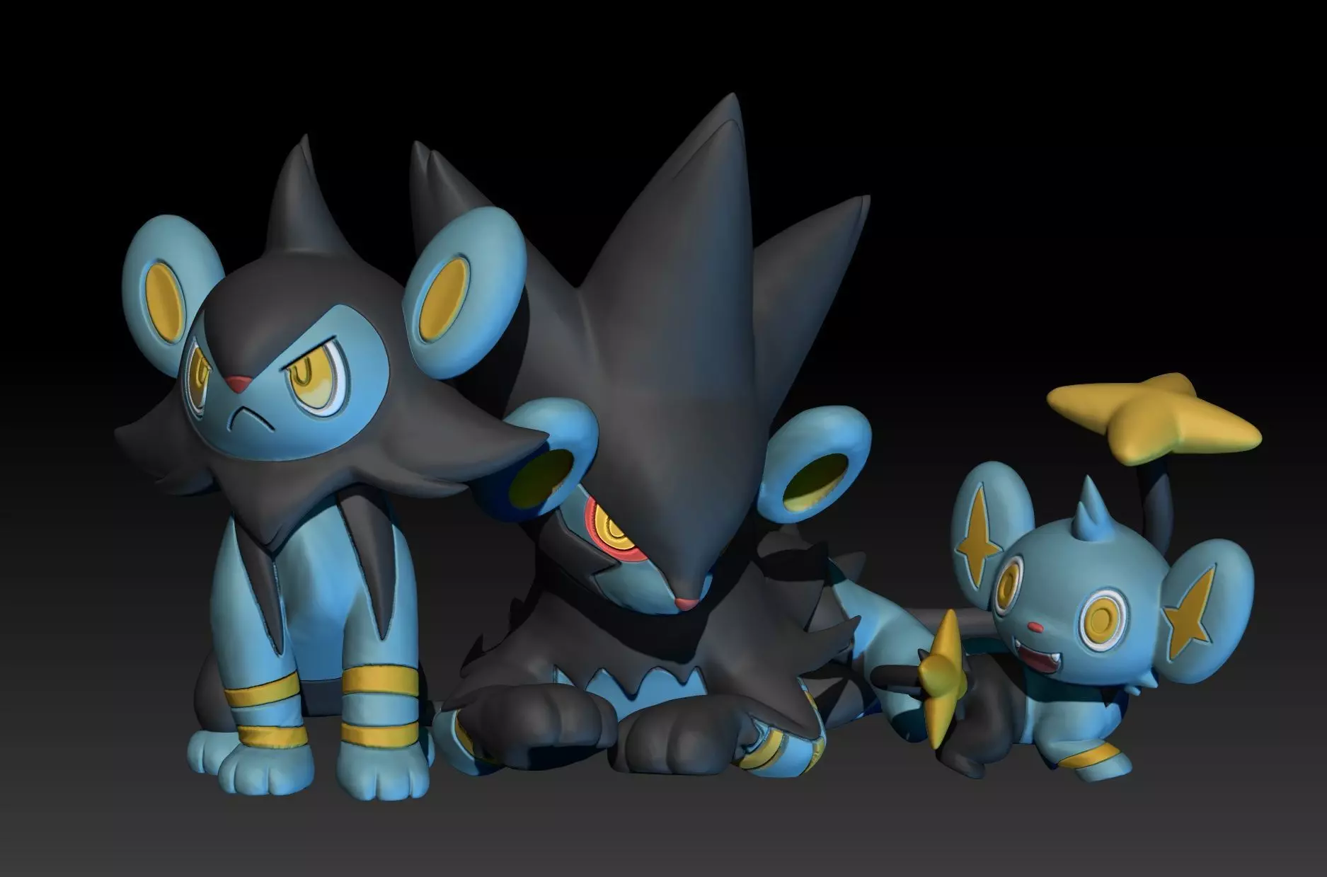 Pokemon Shinx Luxio Luxray 3D print model
