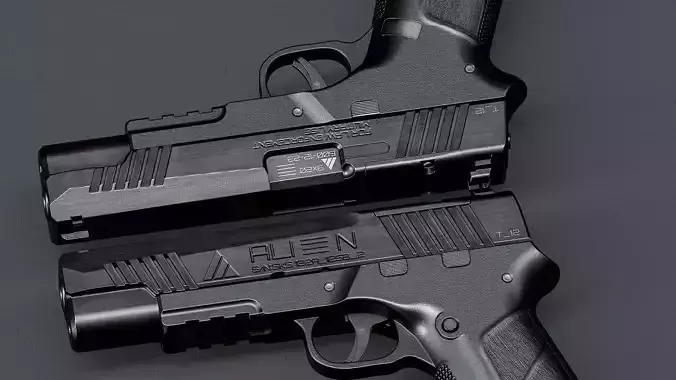 Alien-HandGun Low-poly 3D model