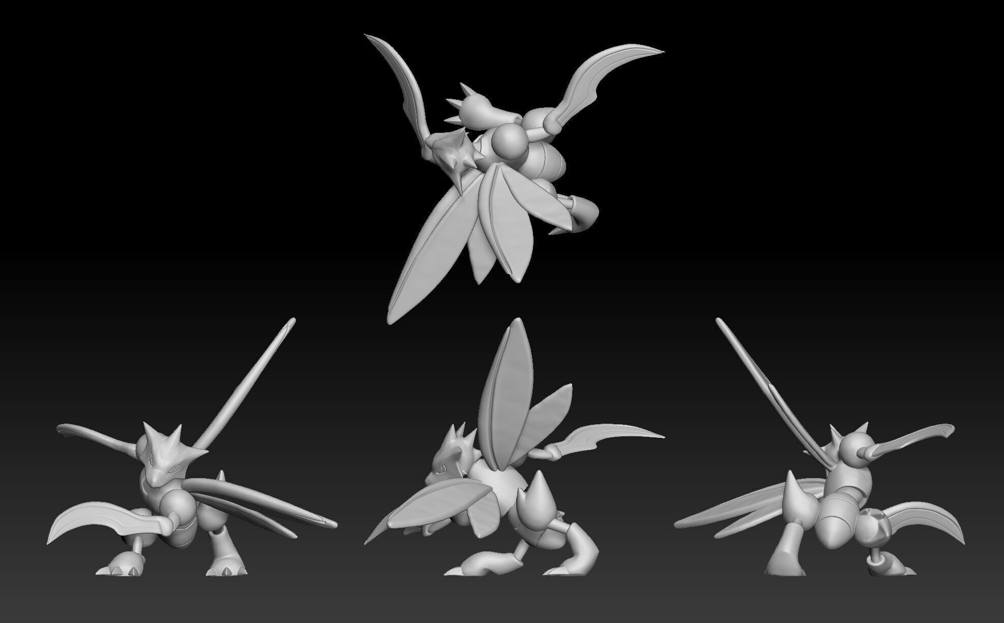 Pokemon Scyther Scizor 3D print model_1