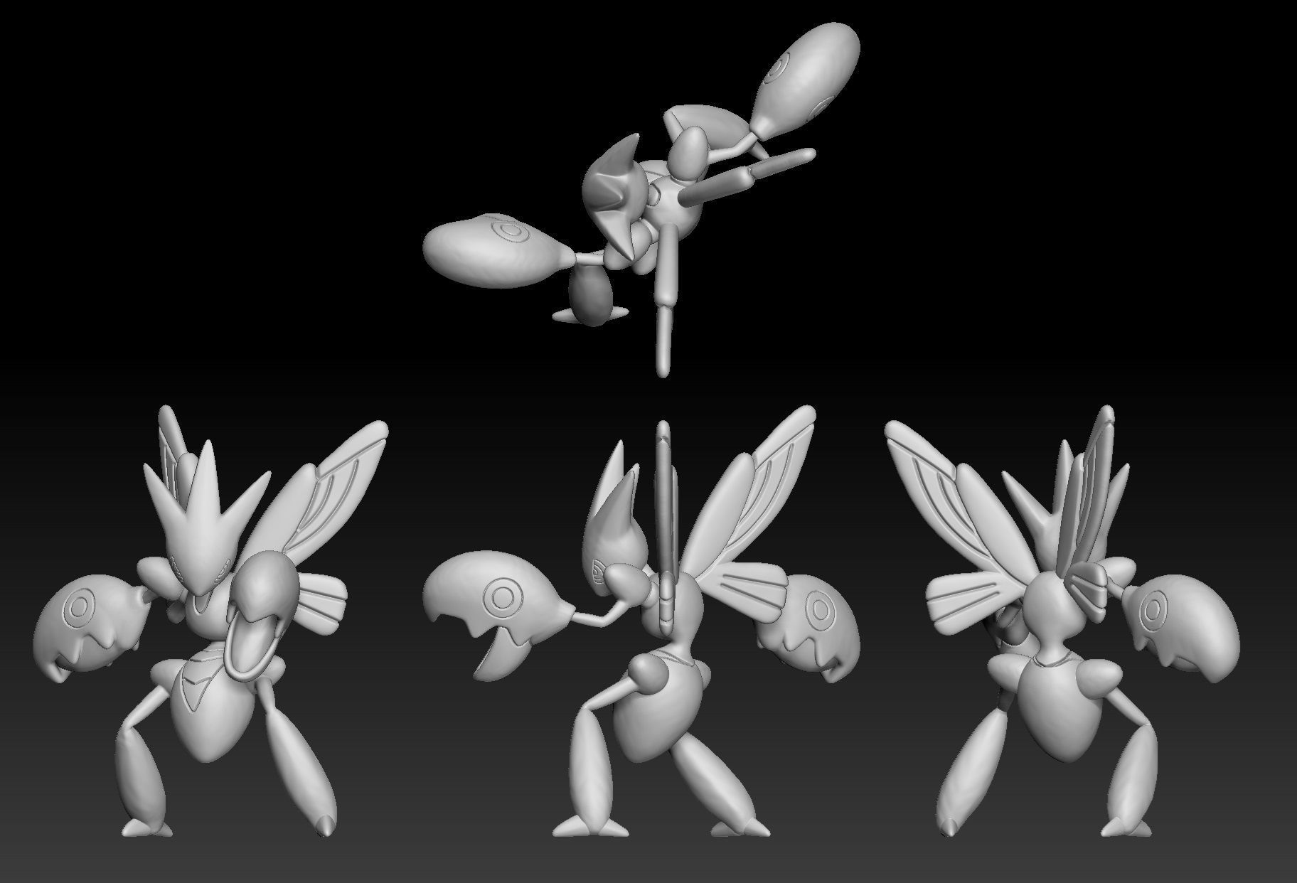 Pokemon Scyther Scizor 3D print model_2